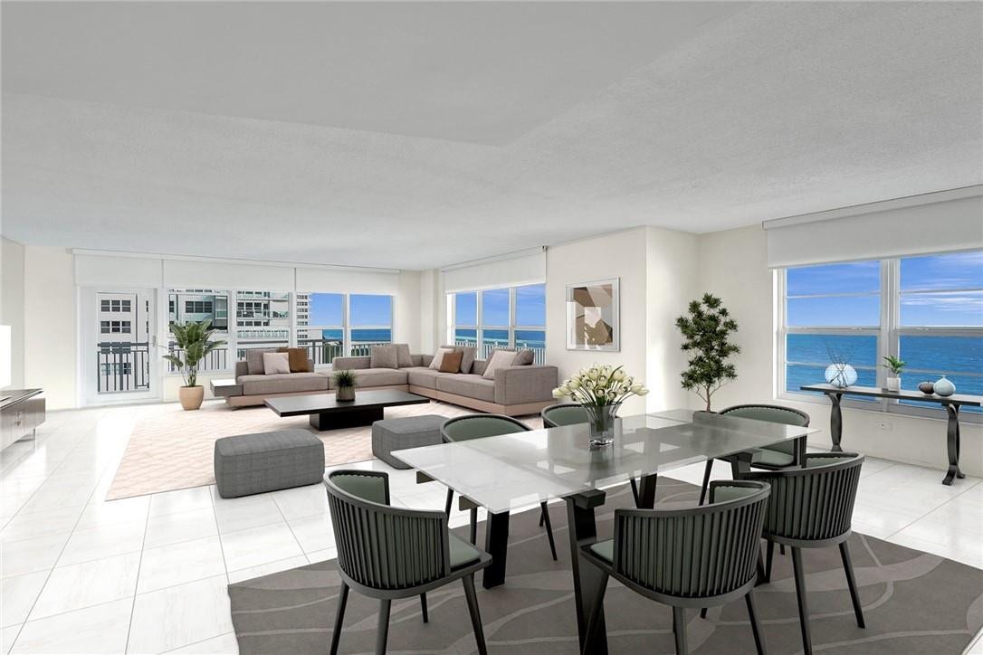 3850 Galt Ocean Drive, #711, Fort Lauderdale, FL 33308 living/dinning room (virtually staged)