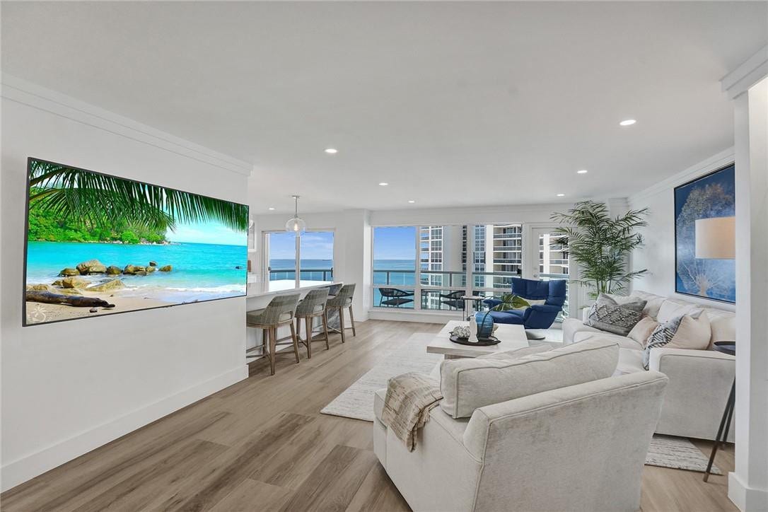 The owners spared no expense with the 2023 complete renovation of this apartment, which is truly a beach chic coastal beauty.