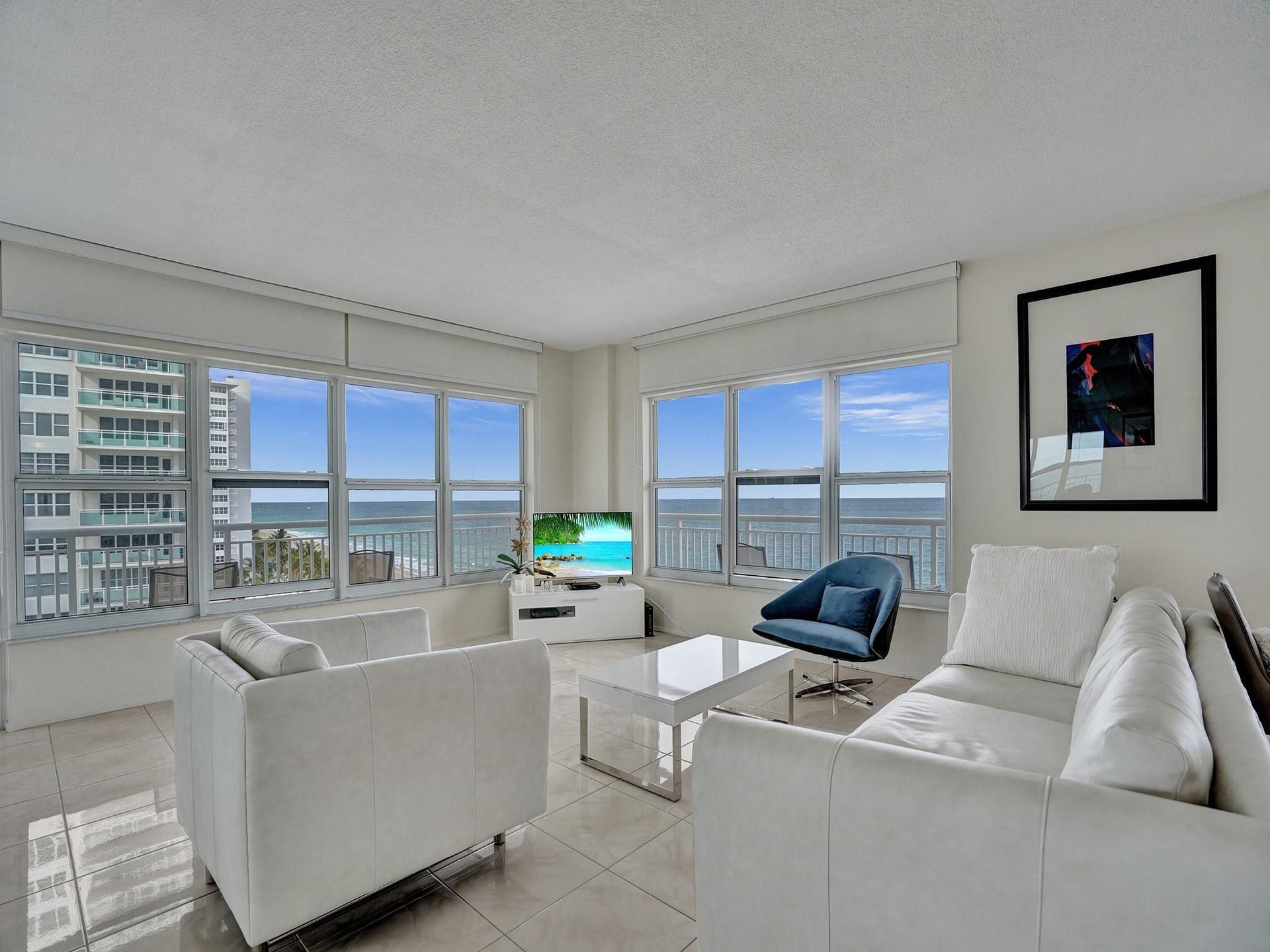 3850 Galt Ocean Drive, #711, Fort Lauderdale, FL 33308 direct ocean views from the living room