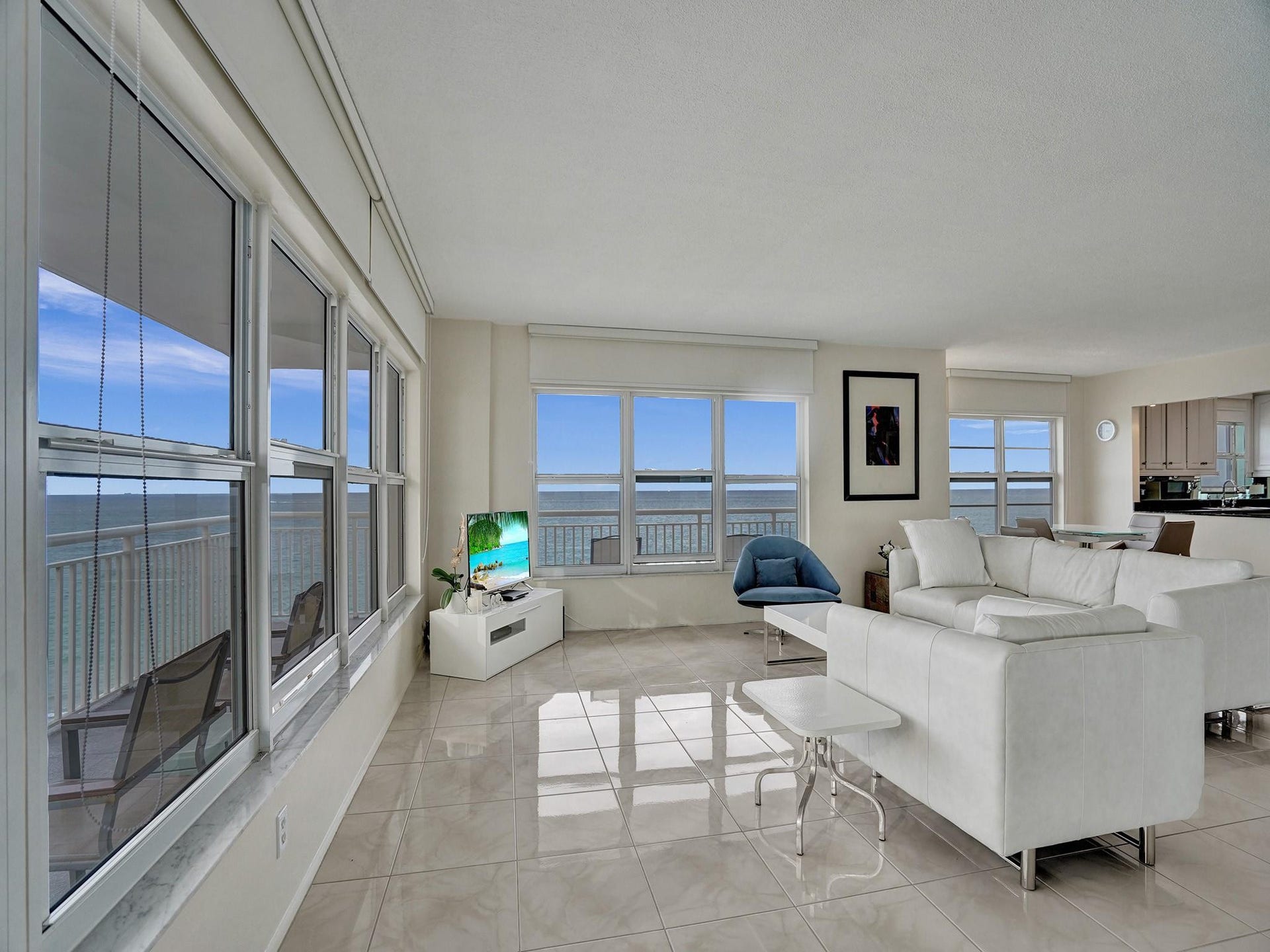3850 Galt Ocean Drive, #711, Fort Lauderdale, FL 33308 ocean views from every corner of the living room