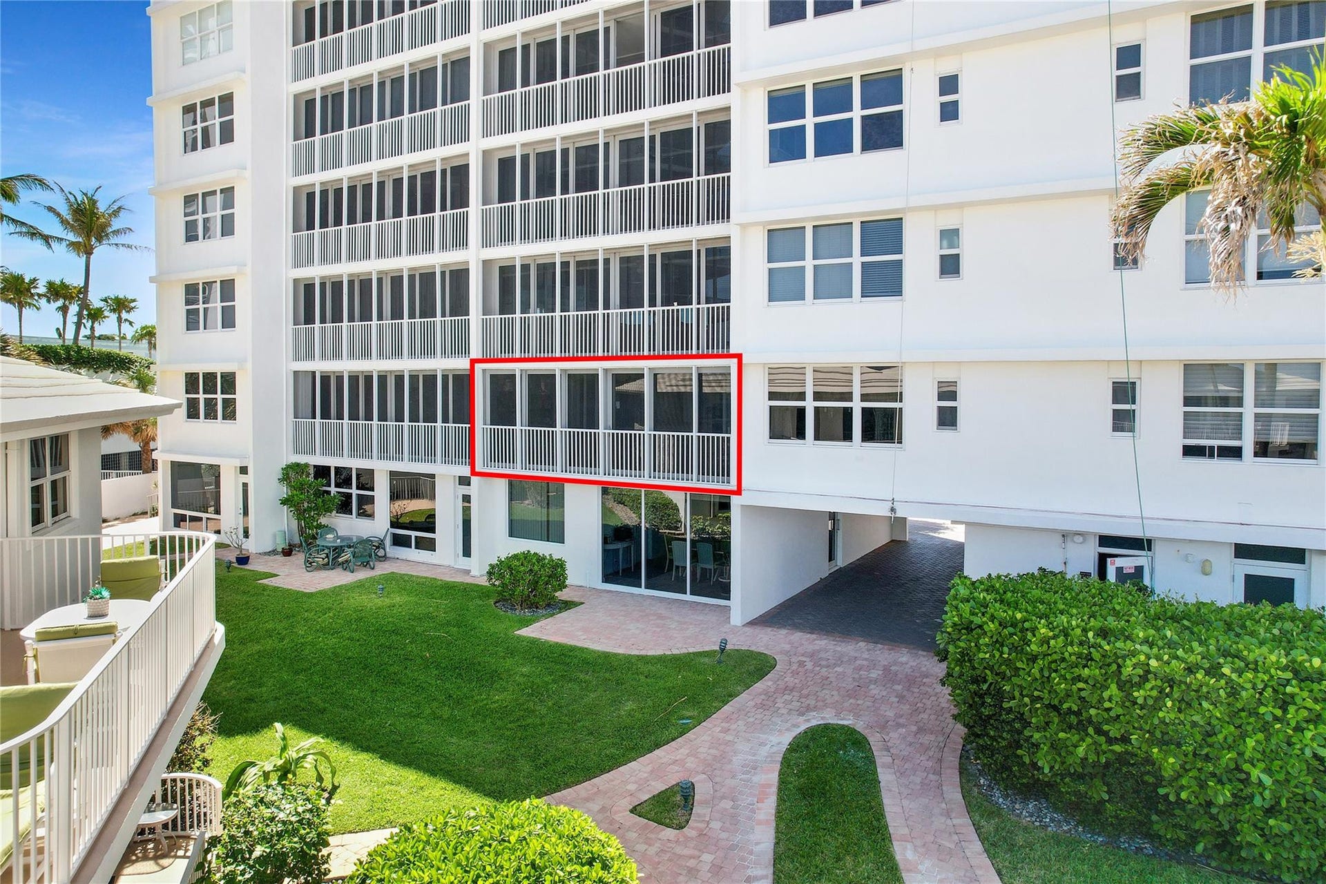 1530 S Ocean Boulevard, #203, Lauderdale By The Sea, FL 33062 Apartment #203 is outlined in red.