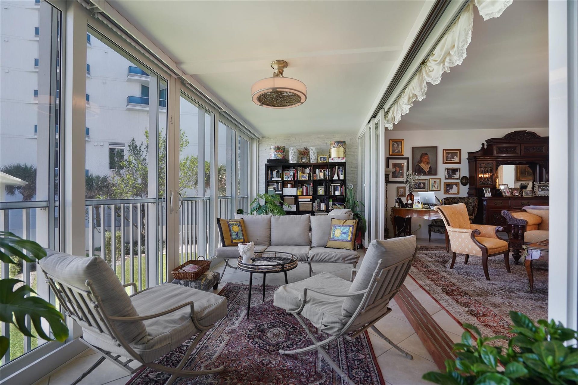 1530 S Ocean Boulevard, #203, Lauderdale By The Sea, FL 33062 Open the sliding doors from both the living room and the veranda, and you feel as if you are outside.