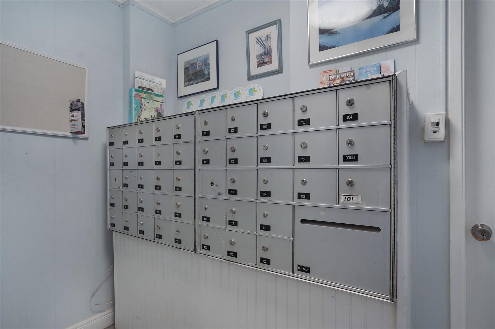 1530 S Ocean Boulevard, #203, Lauderdale By The Sea, FL 33062 The mail area is located inside the office.