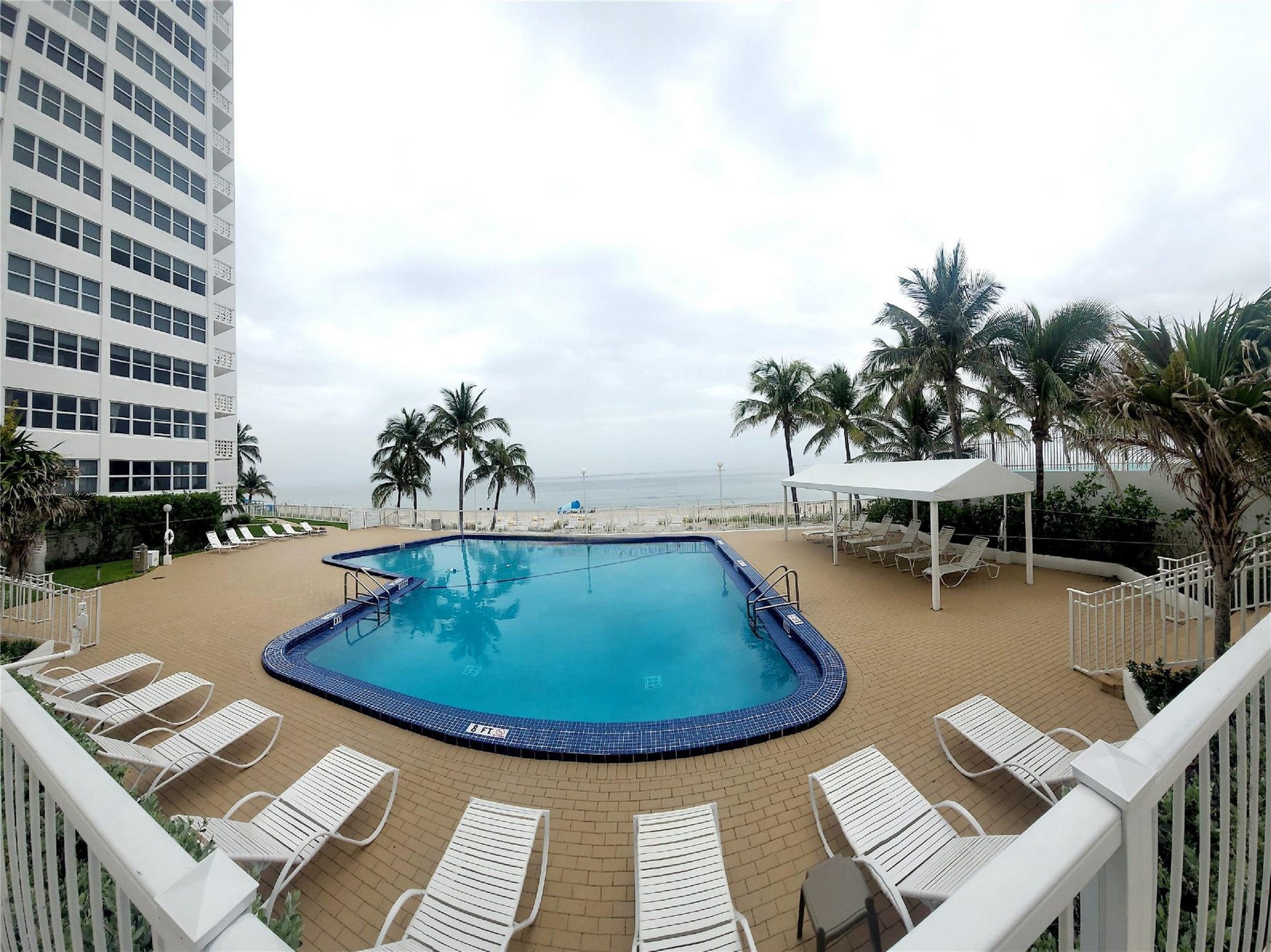 Heated pool facing the ocean