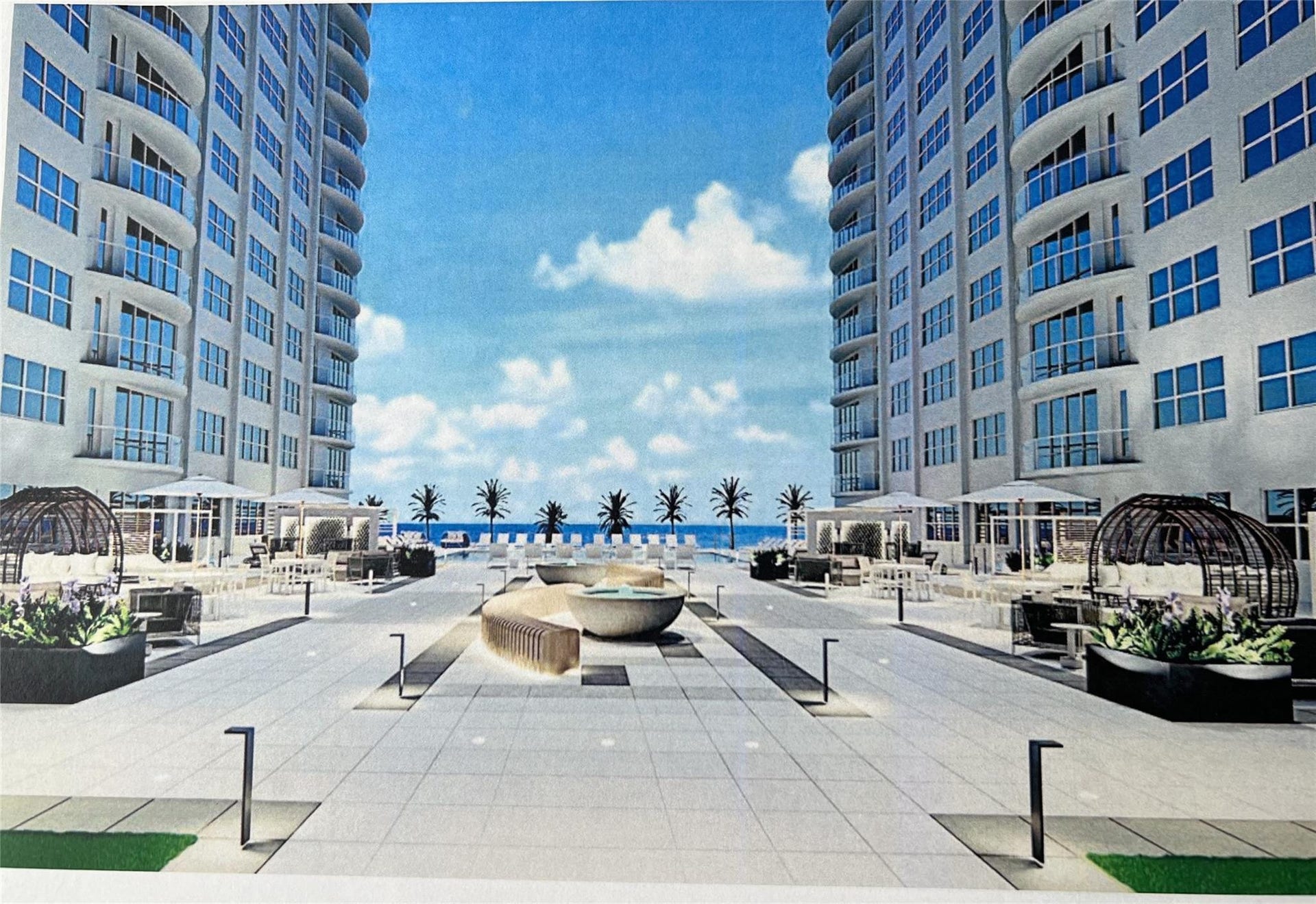 RENDERING OF THE POOL DECK. UNDER CONSTRUCTION.