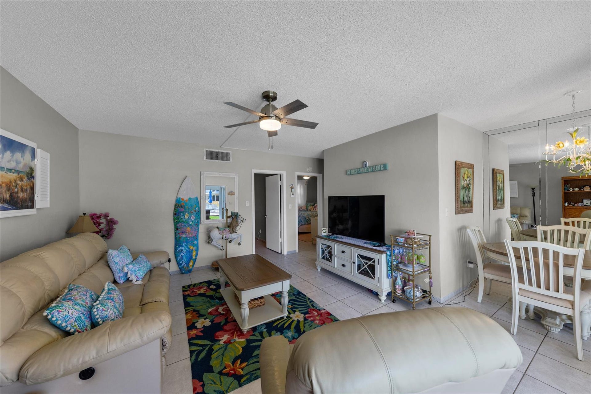 Living room / Dining room offer tile flooring
