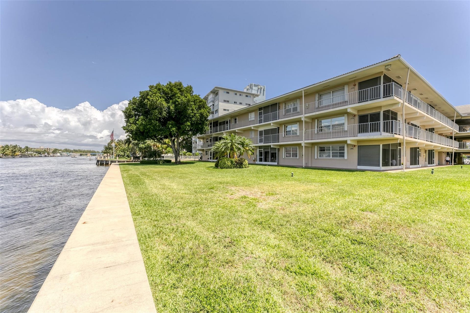 Tons of green space located right on the water