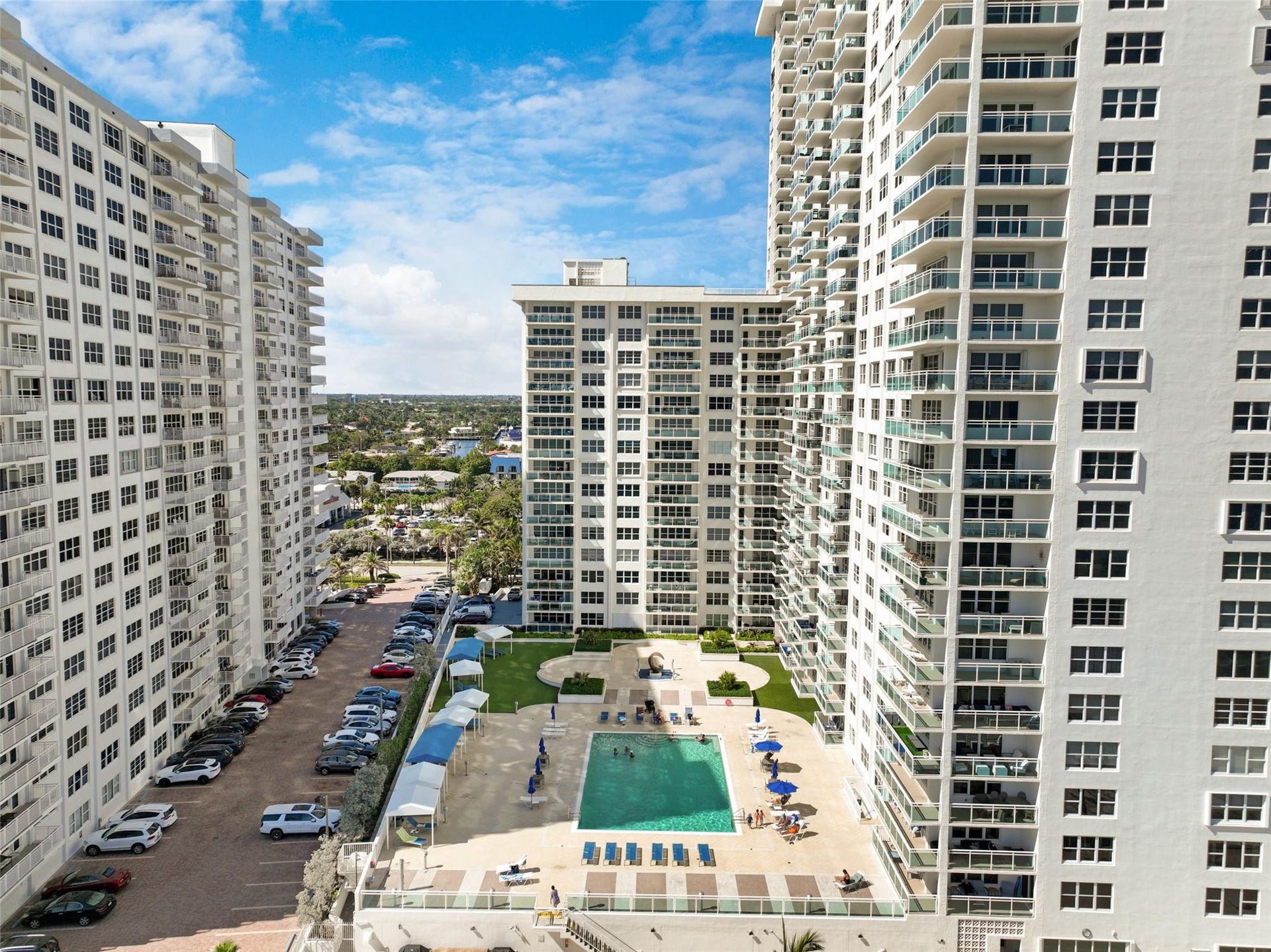 Aerial View of Pool & Building