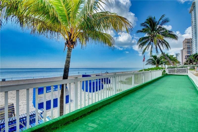 4020 Galt Ocean Drive, #802, Fort Lauderdale, FL 33308 New Mezzanine on the SE side overlooking the ocean with glass railings - expanded beach patio and pickleball Aerial View