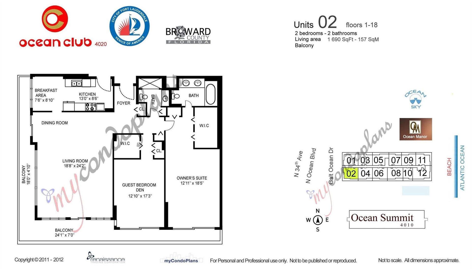4020 Galt Ocean Drive, #802, Fort Lauderdale, FL 33308 Fitness Center (Temp) overlooking the Ocean