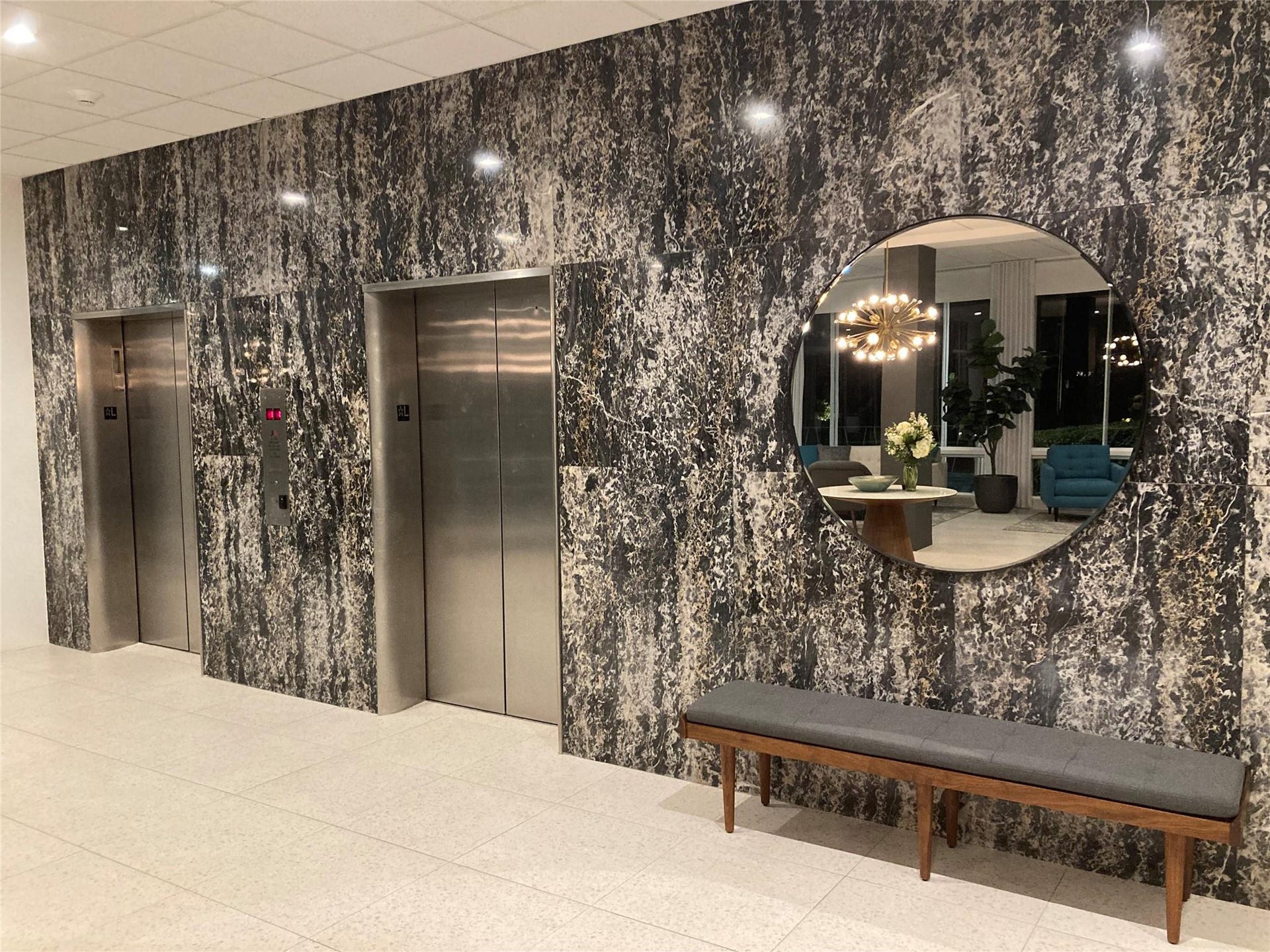 Gorgeous marble wall in lobby