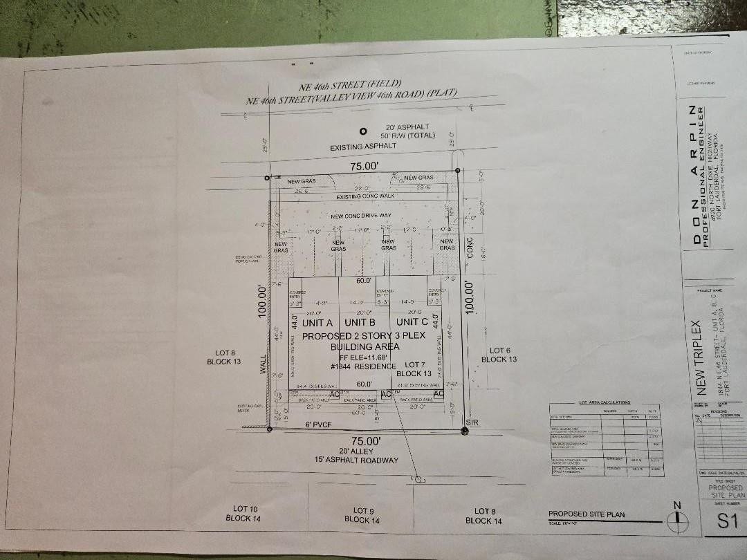 Fort Lauderdale, FL 33308 S1 new plans for City of Fort LauderdaleFirst Floor Site plan
