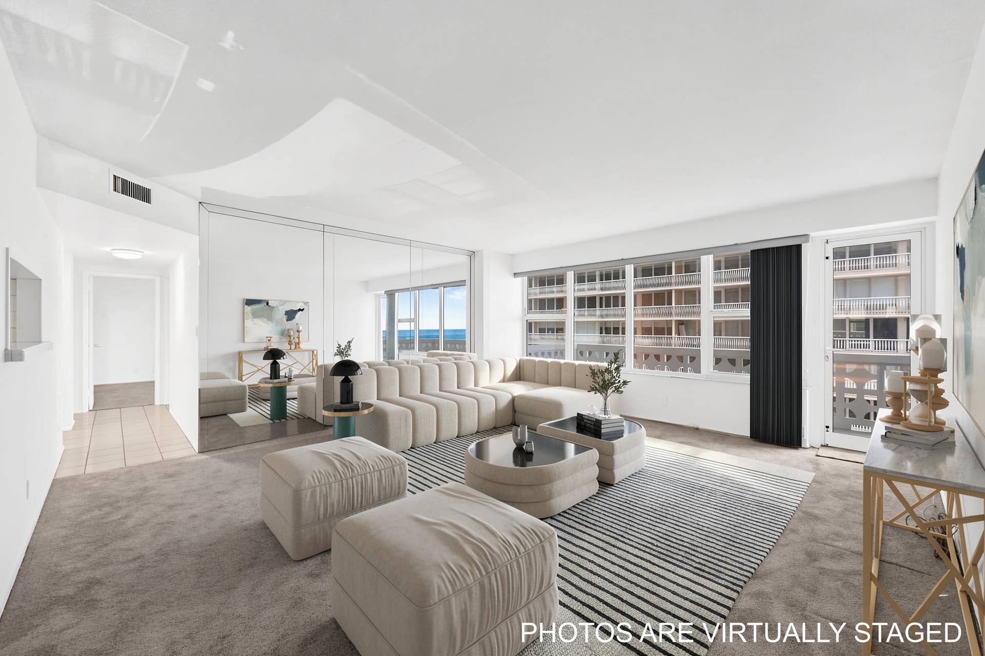 4010 Galt Ocean Drive, #702, Fort Lauderdale, FL 33308 Virtualy staged living room