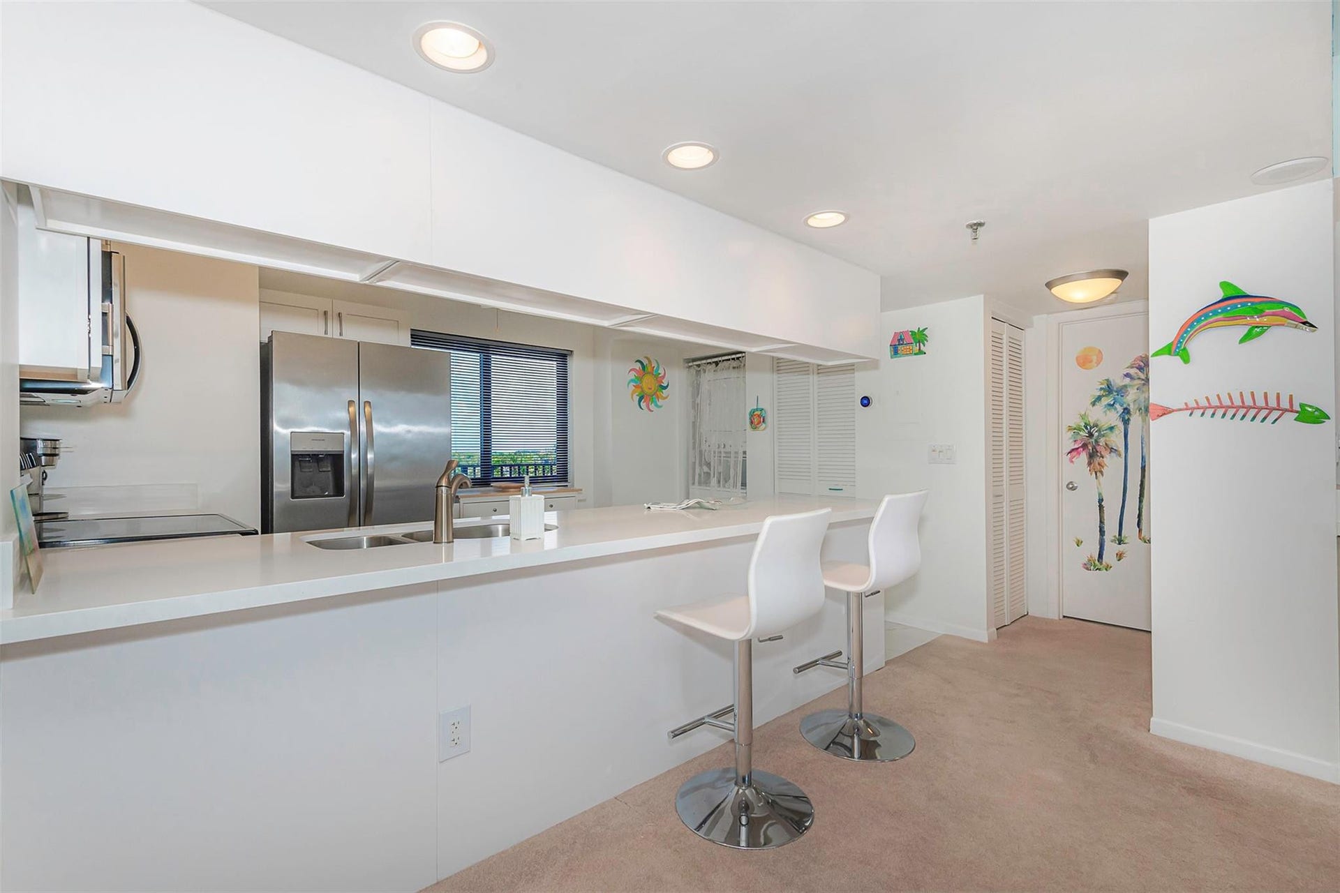 2300 NE 33rd Avenue, #703, Fort Lauderdale, FL 33305 Open kitchen with Breakfast Bar-Ocean & Intracoastal View