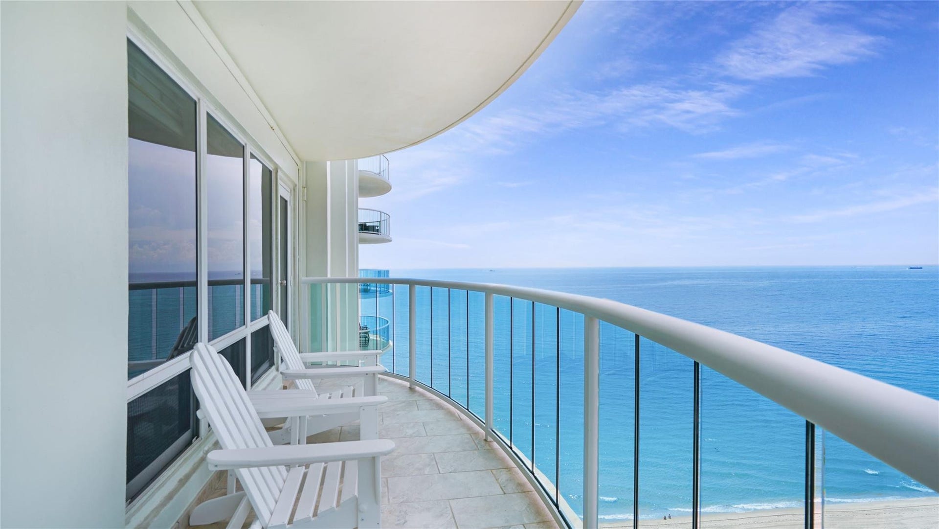 This could be your view. This apartment, #1704 N faces south and is the second balcony in from the oceanfront corner.