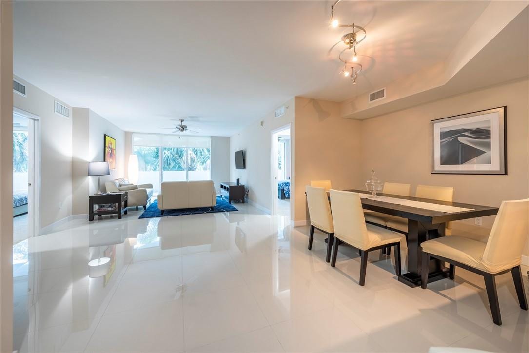 Open floor plan, living and dining room