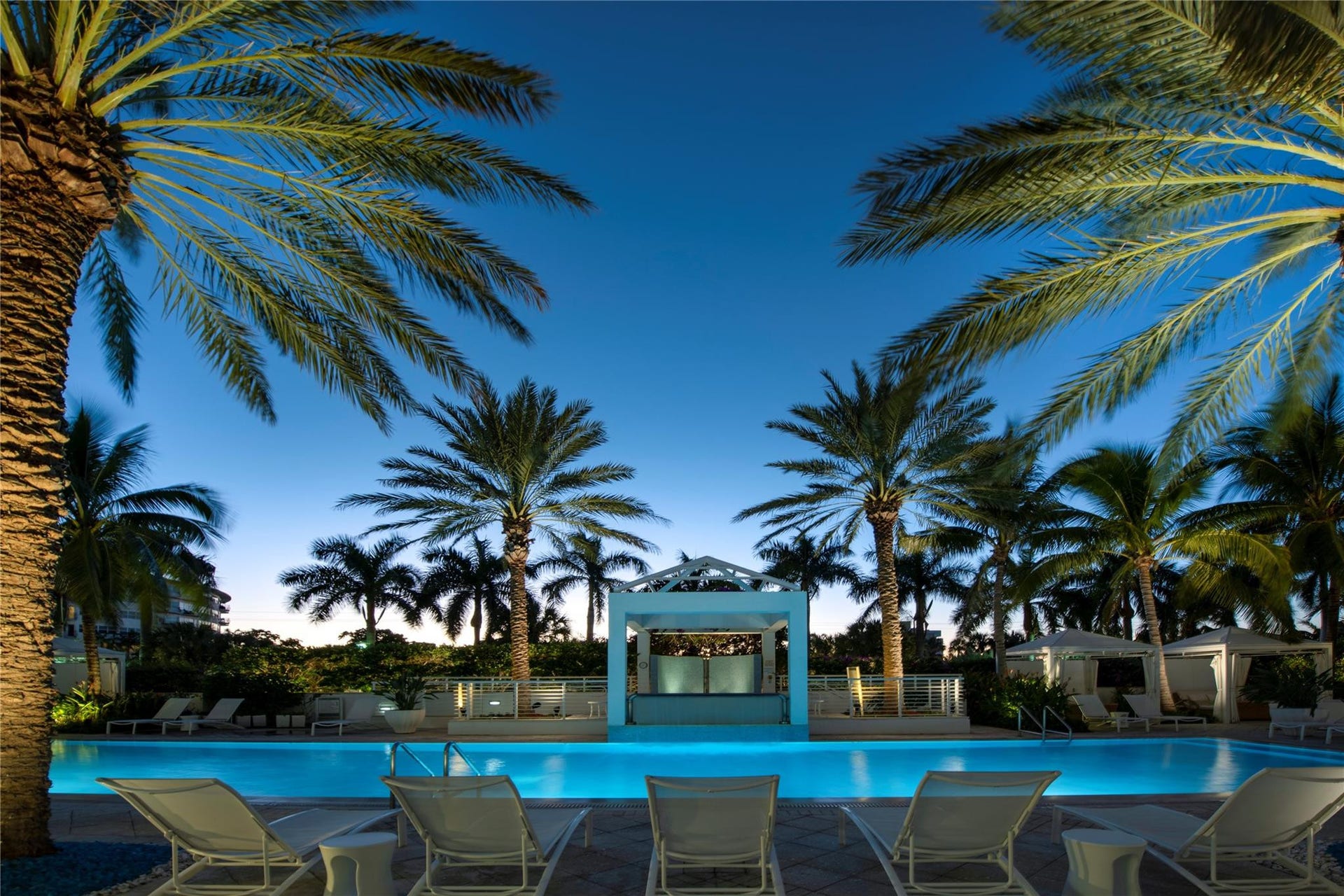 2821 N Ocean Boulevard, #701S, Fort Lauderdale, FL 33308 The pool at twilight