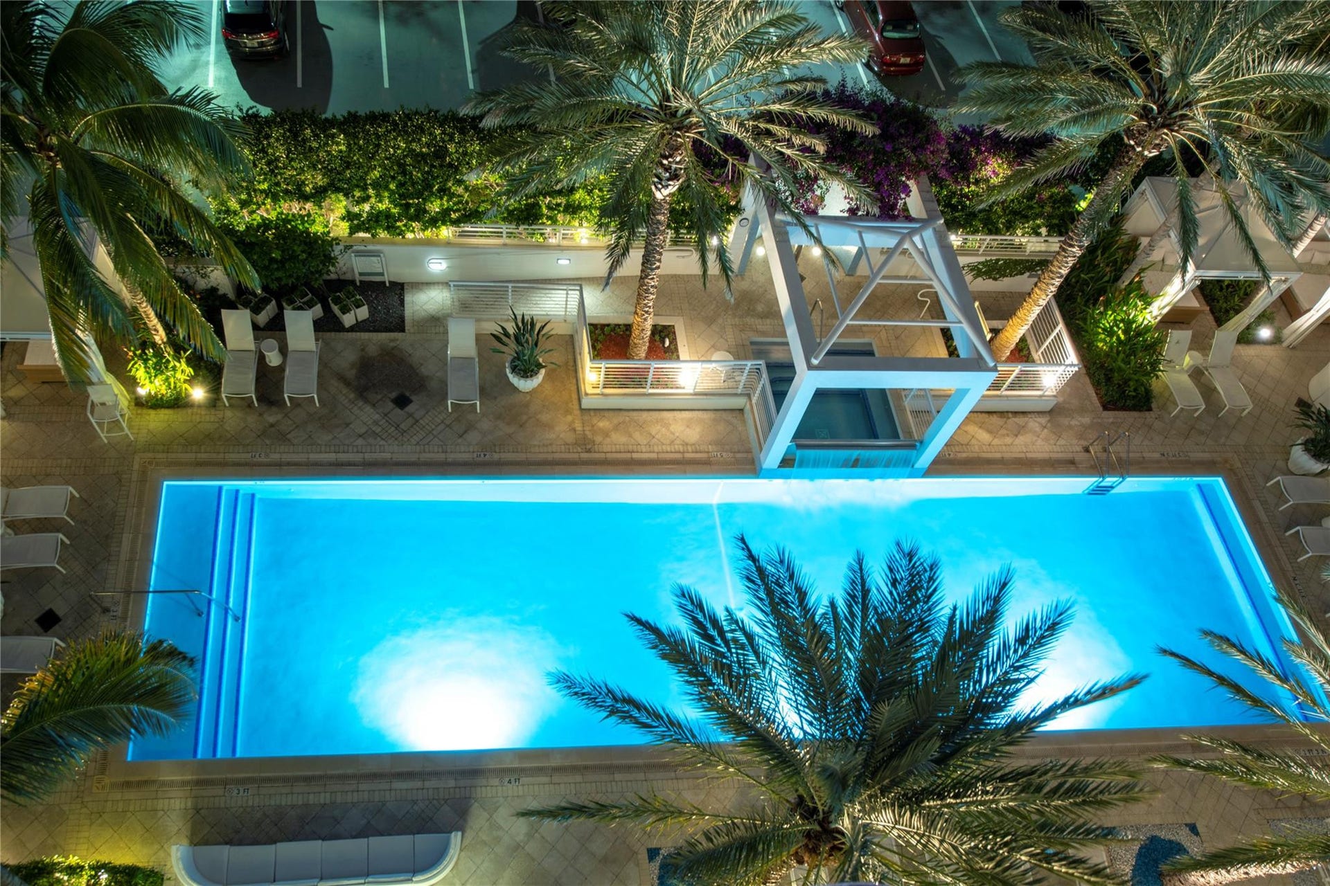 2821 N Ocean Boulevard, #701S, Fort Lauderdale, FL 33308 The pool at night from your balcony
