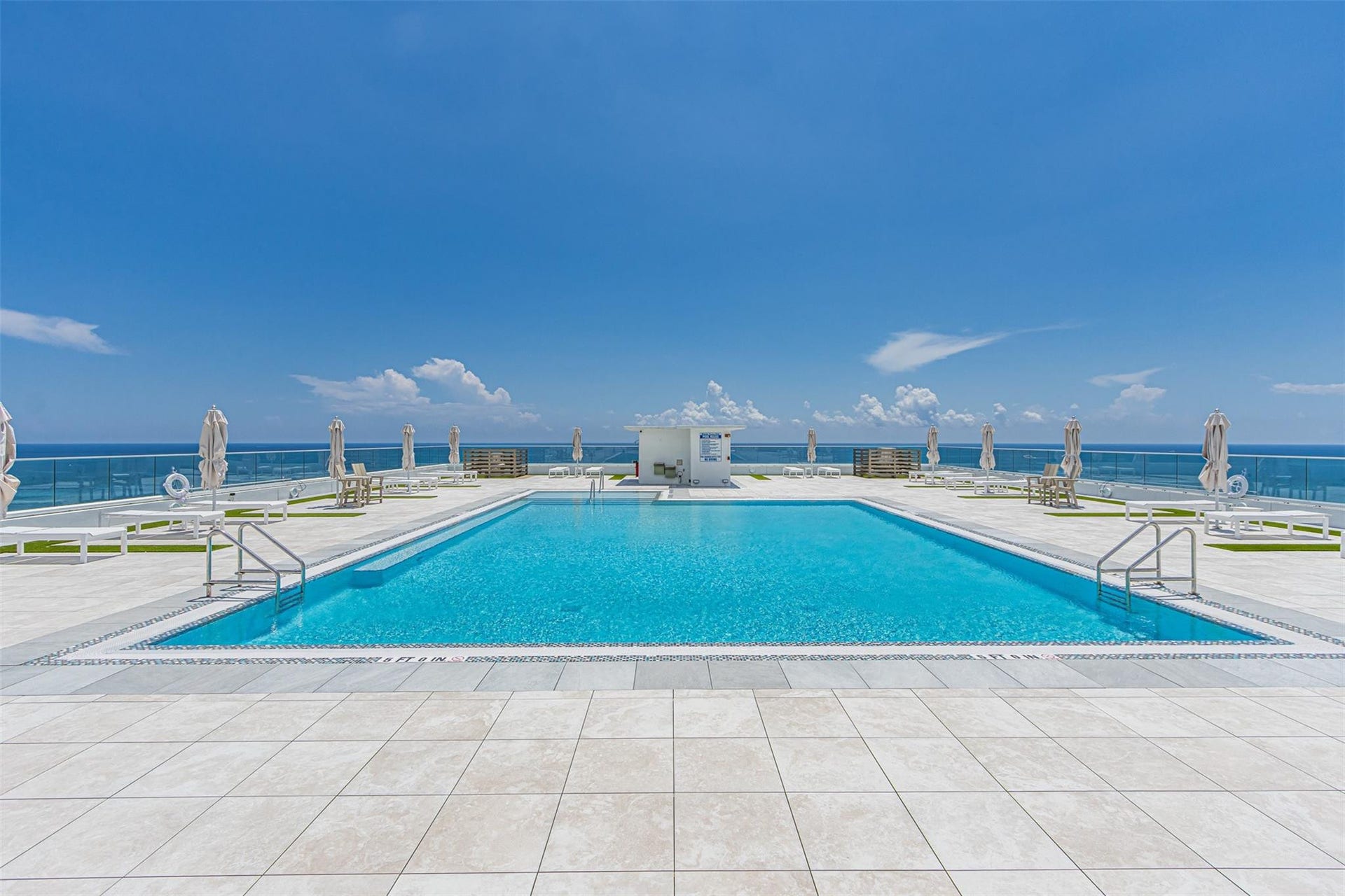 Rooftop pool with ocean view