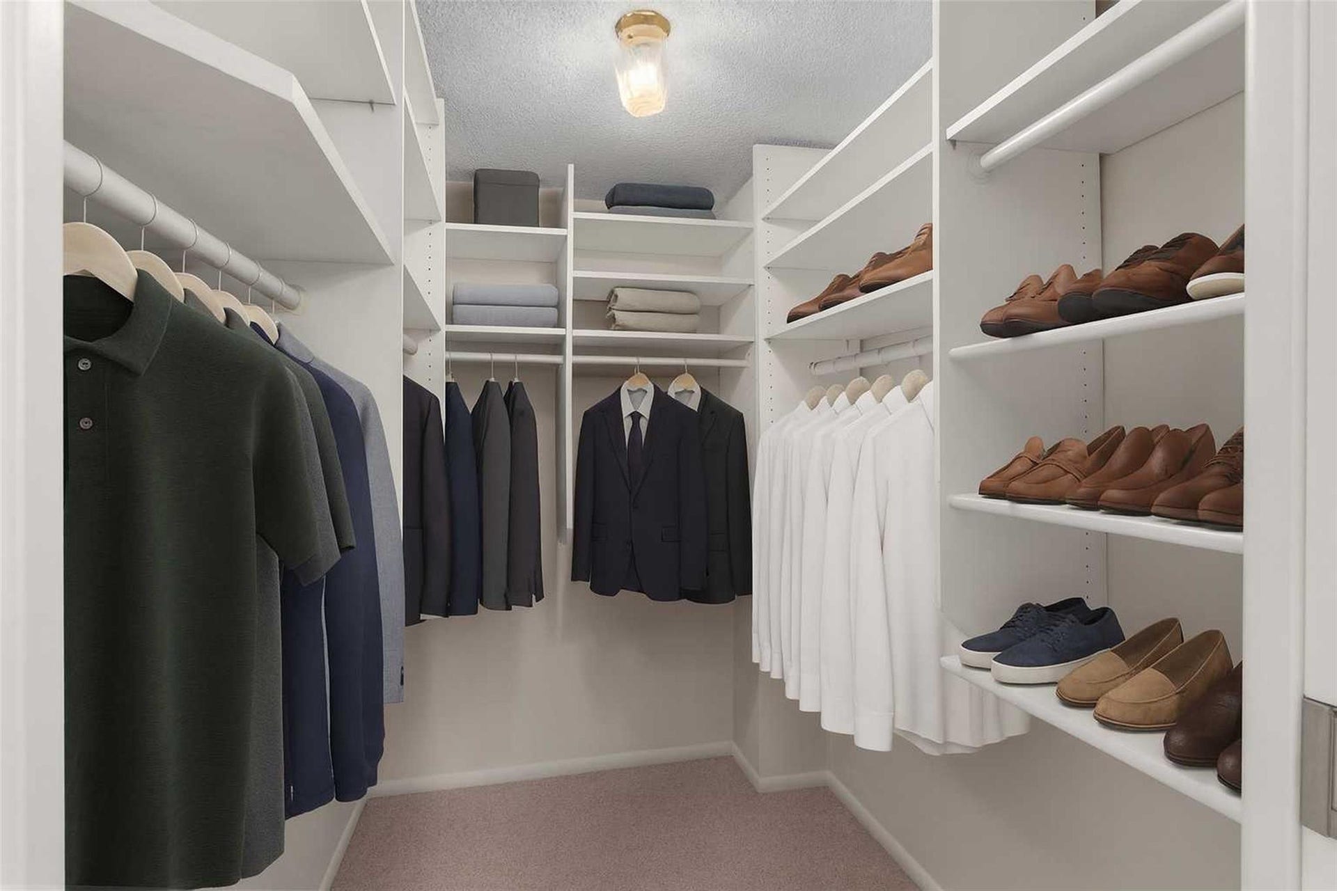 Primary Walk-In Closet Staged