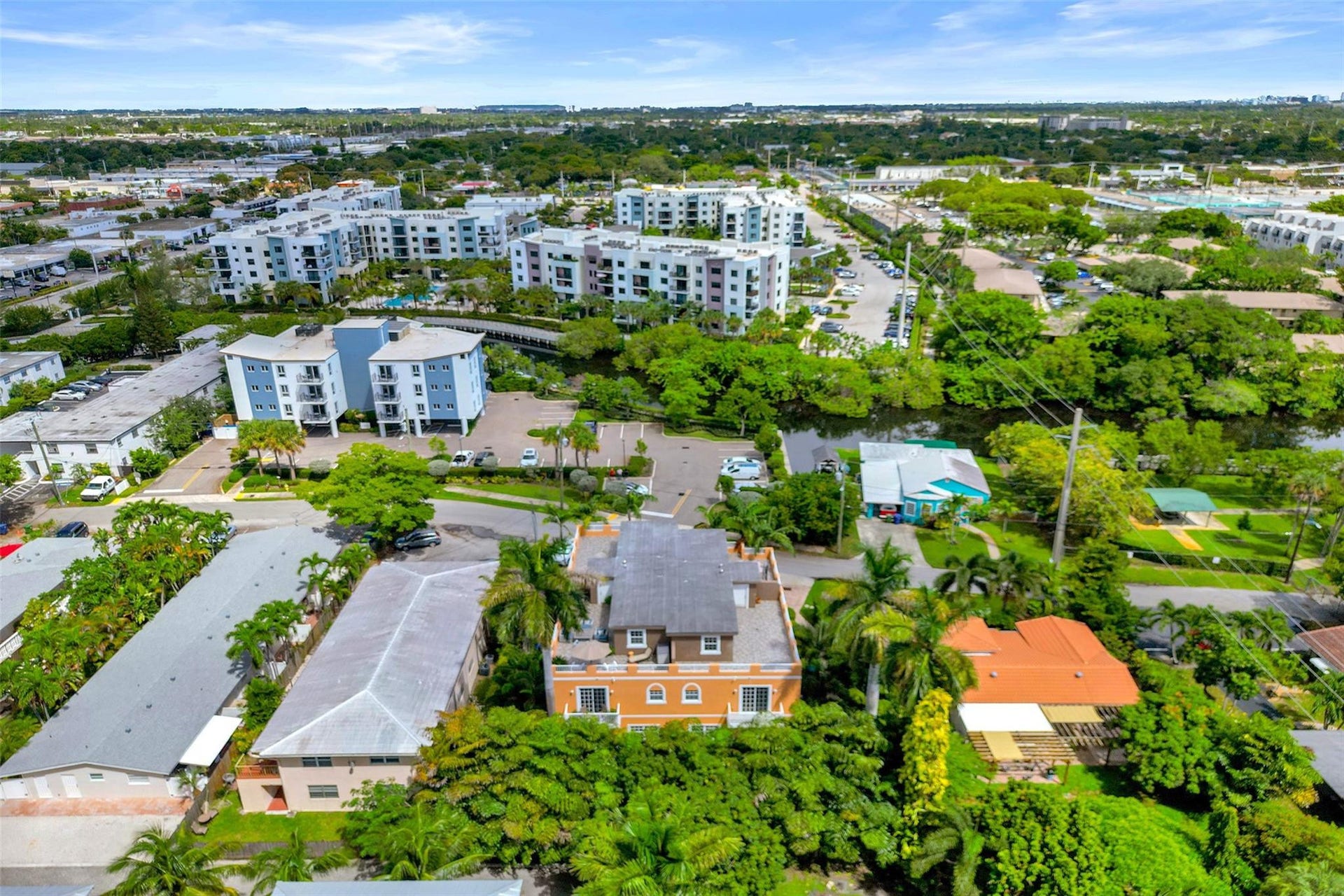 Aerial with north views