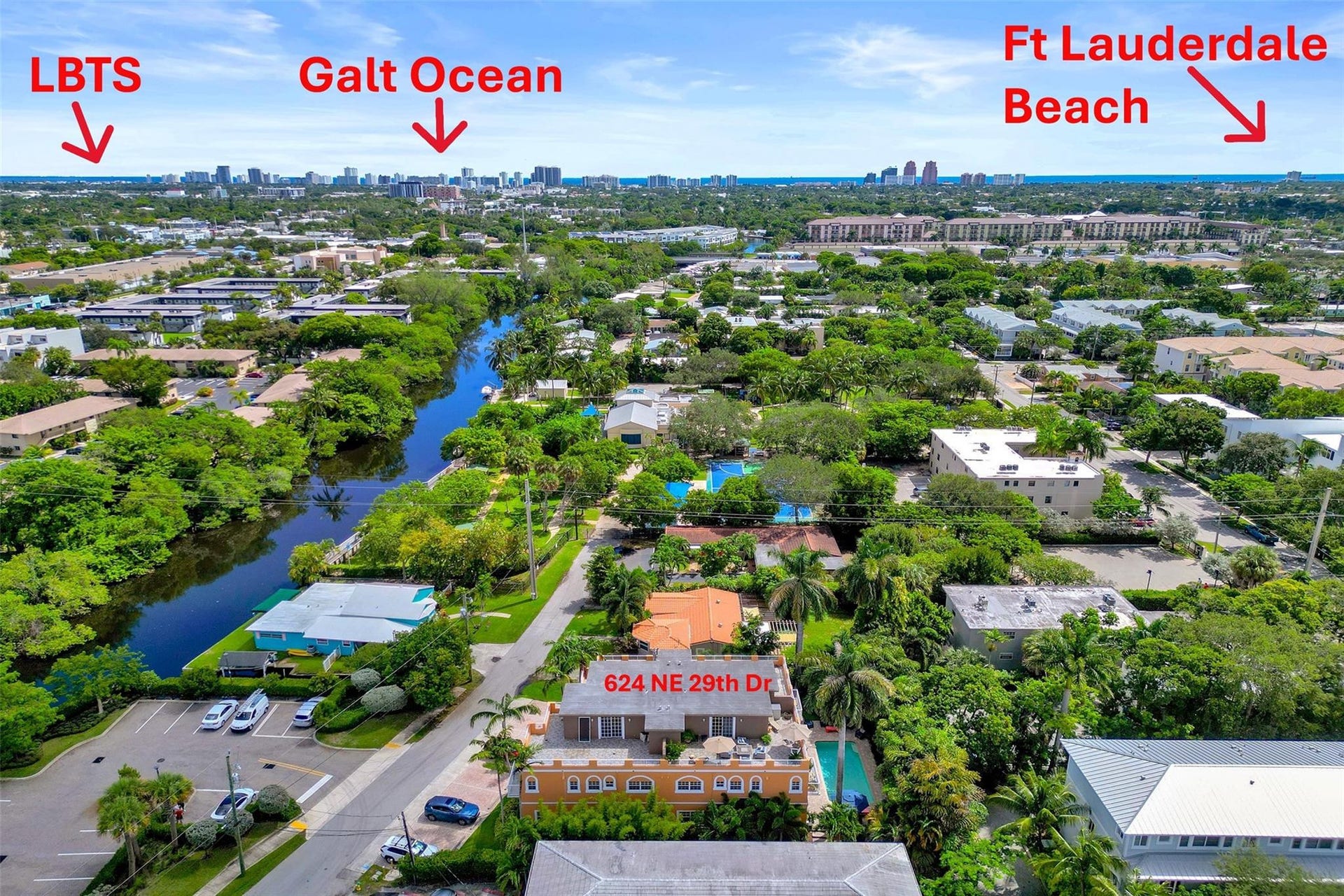 Aerial with ocean views toward Galt Mile, Lauderdale-By-The-Sea, and Fort Lauderdale Beach.