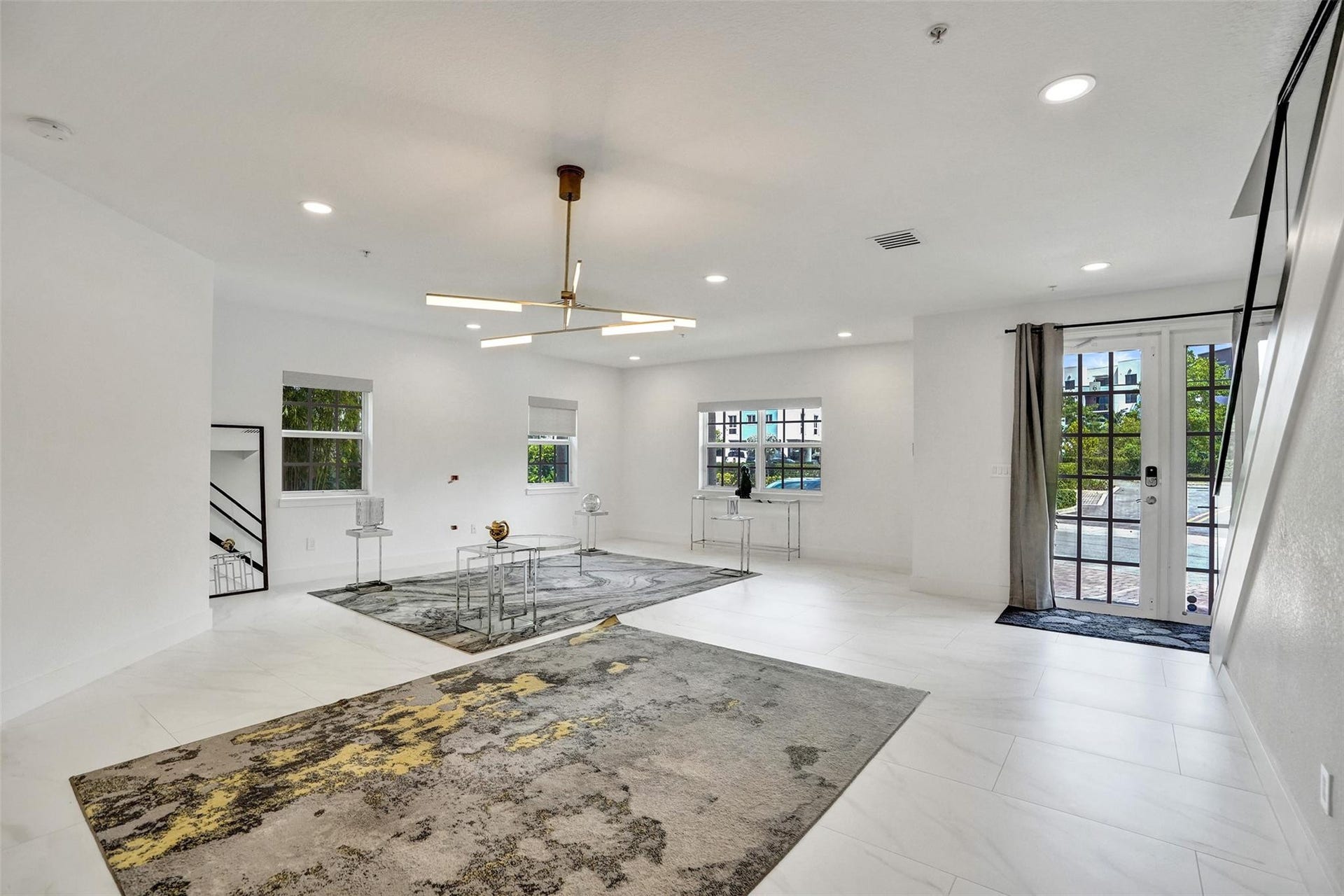 Spacious living area with designer finishes.