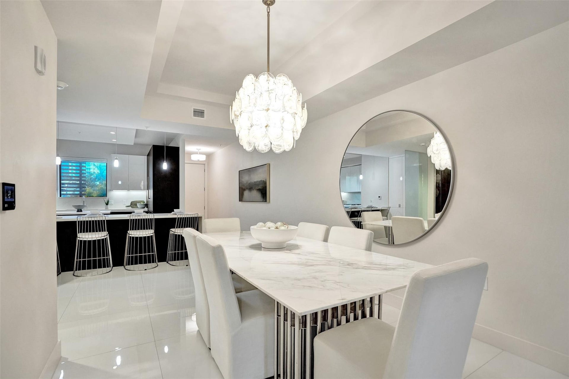3030 N Ocean Boulevard, #S104, Fort Lauderdale, FL 33308 dining area looking towards kitchen area