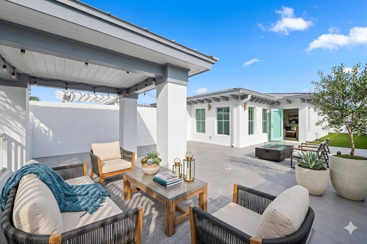 218 NE 15th Avenue, #218, Fort Lauderdale, FL 33301 Rooftop with staged furniture for perspective.
