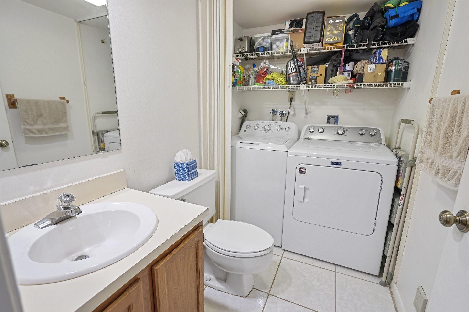 Half bath with washer and dryer