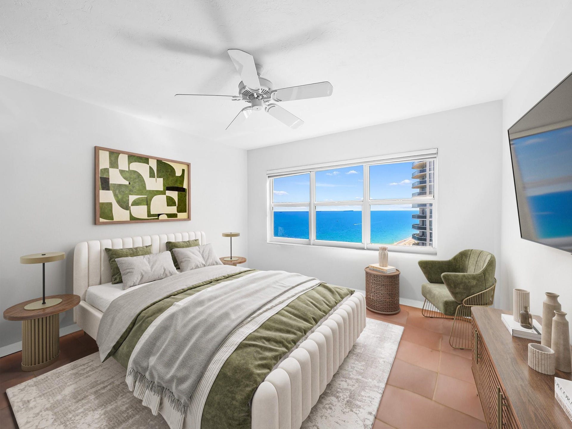 3400 Galt Ocean Drive, #1202S, Fort Lauderdale, FL 33308 Virtually staged guest bedroom 1