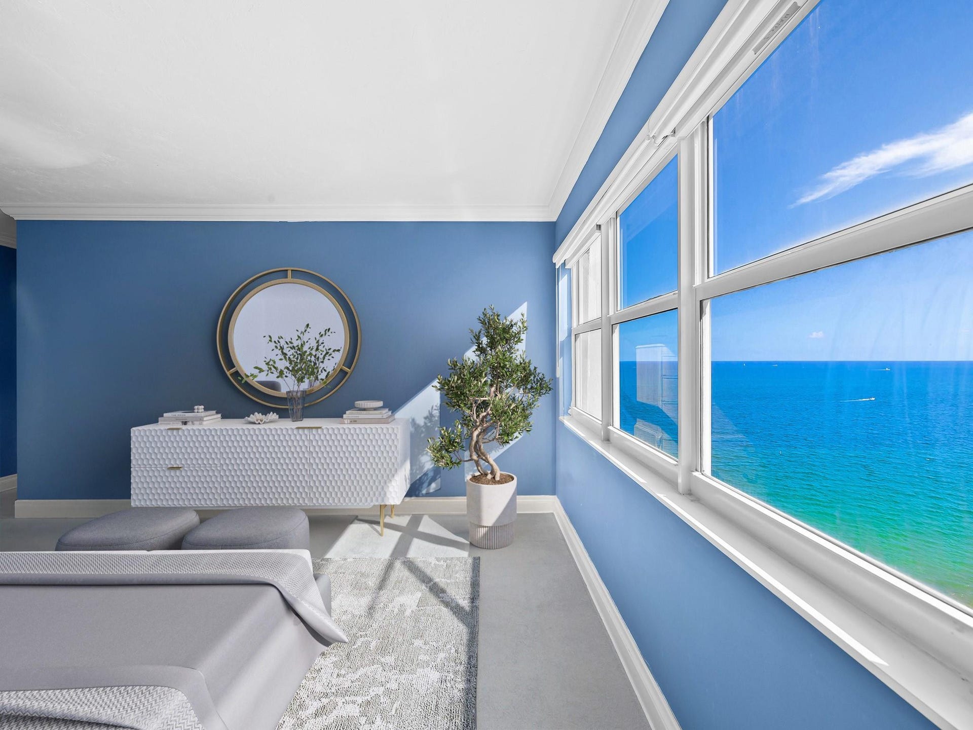 3400 Galt Ocean Drive, #1202S, Fort Lauderdale, FL 33308 Virtually staged primary suite