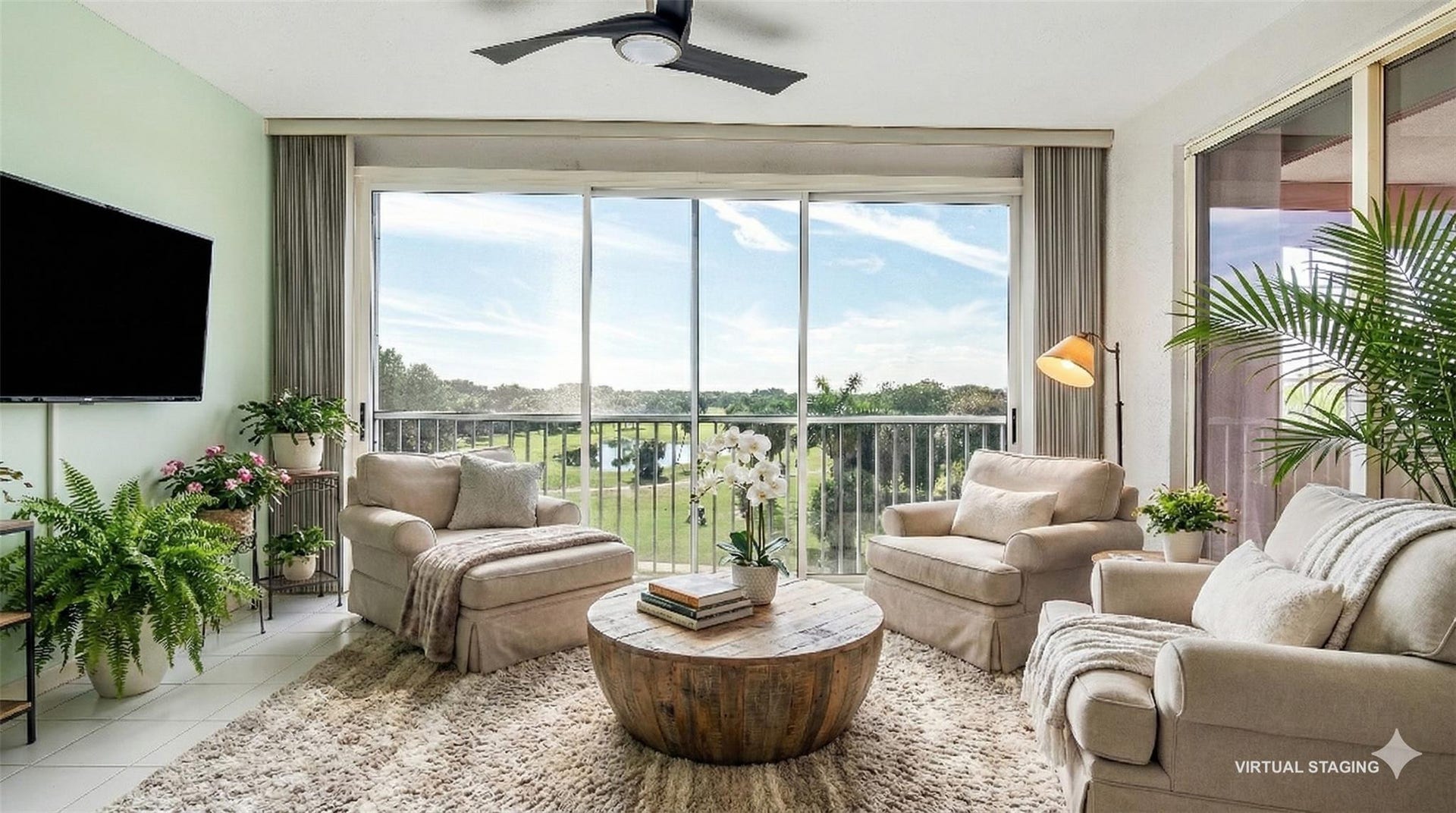 4116 W Palm Aire Drive, #165A, Pompano Beach, FL 33069 Enclosed balcony off the living room makes a great flex space.