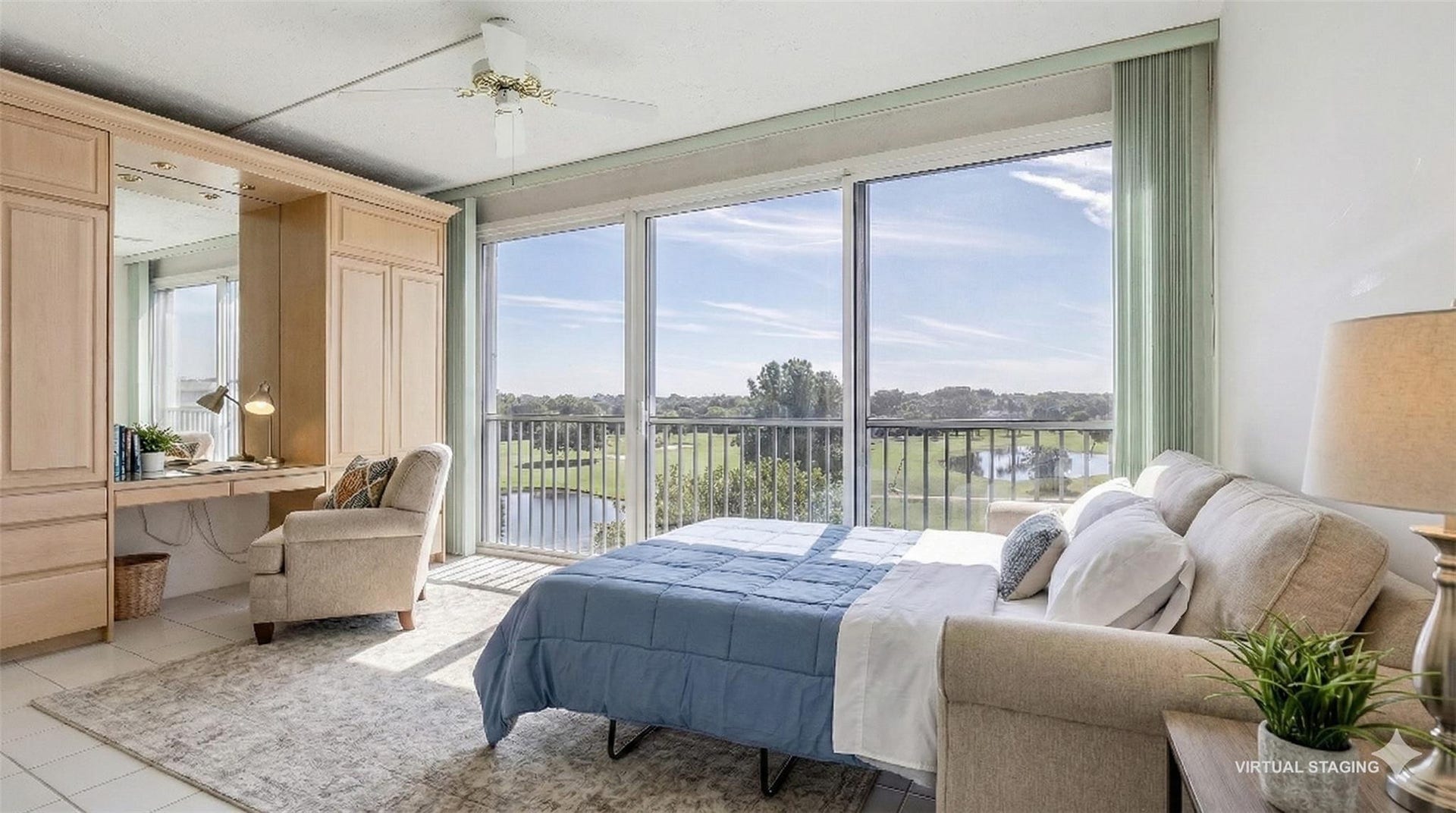 4116 W Palm Aire Drive, #165A, Pompano Beach, FL 33069 Enclosed patio used previously as a 3rd bedroom. (virtual staging)