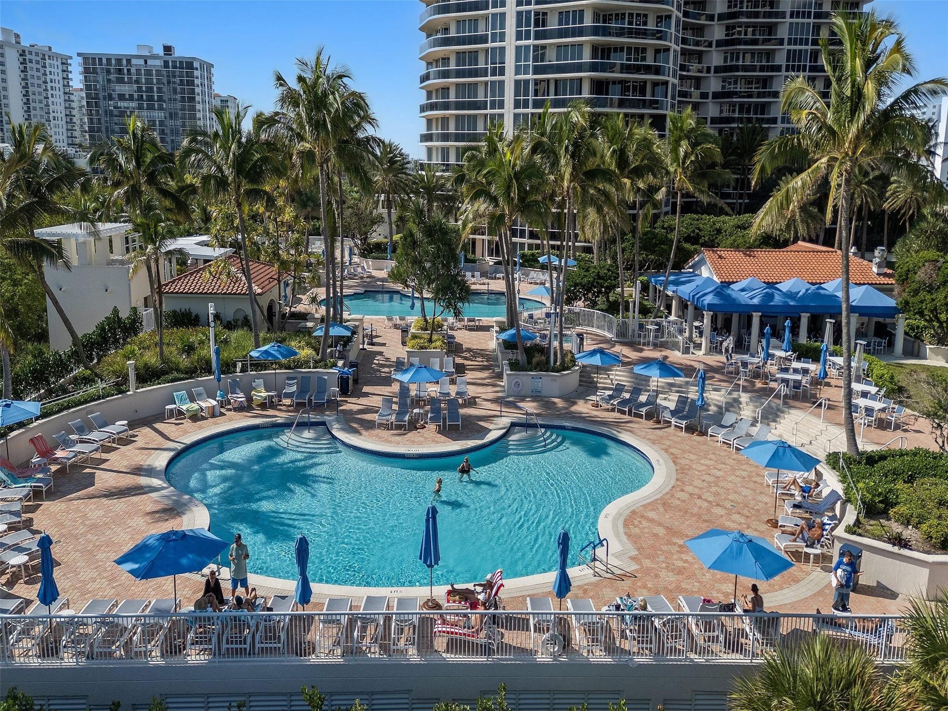 3200 N Ocean Boulevard, #2505, Fort Lauderdale, FL 33308 Resort Pool Area with Snack Bar
