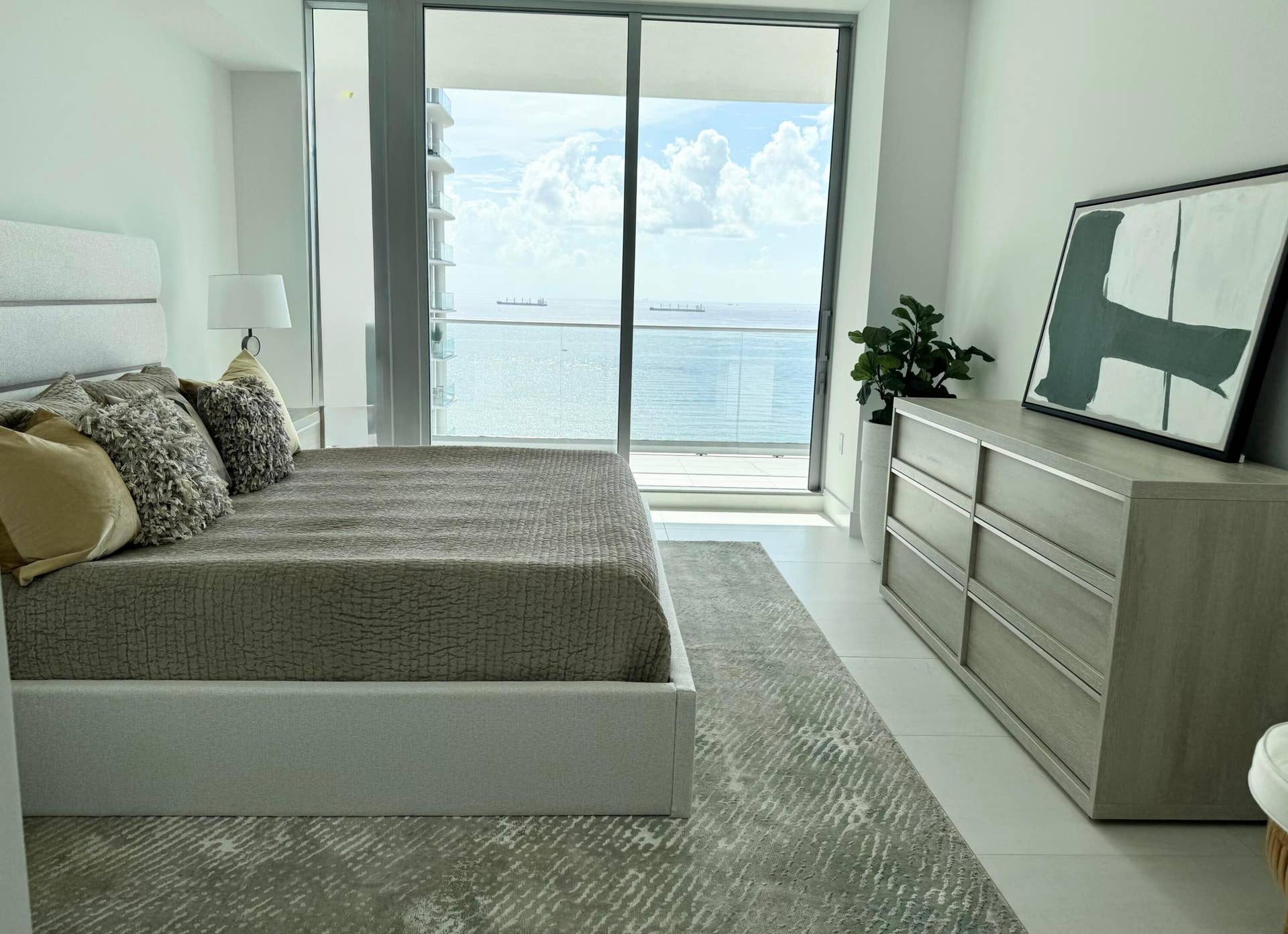 153 N Seabreeze Boulevard, #1101 S, Fort Lauderdale, FL 33304 Ocean view and terrace access in primary bedroom