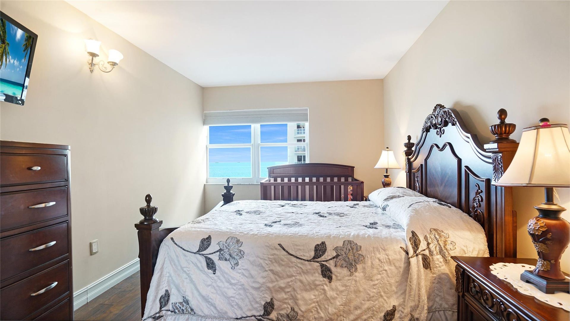 3410 Galt Ocean Drive, #802 N, Fort Lauderdale, FL 33308 The guest bedroom has lovely ocean views.