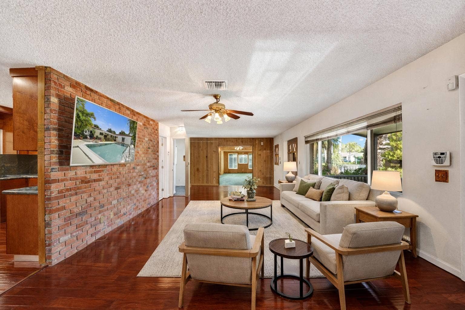 4731 NE 13 Avenue, Oakland Park, FL 33334 Virtually staged living area.