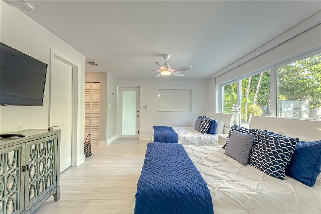 1800 SE Admirals Way, Fort Lauderdale, Fort Lauderdale, FL 33316 Bedroom #2 with exterior door to escape to the pool...