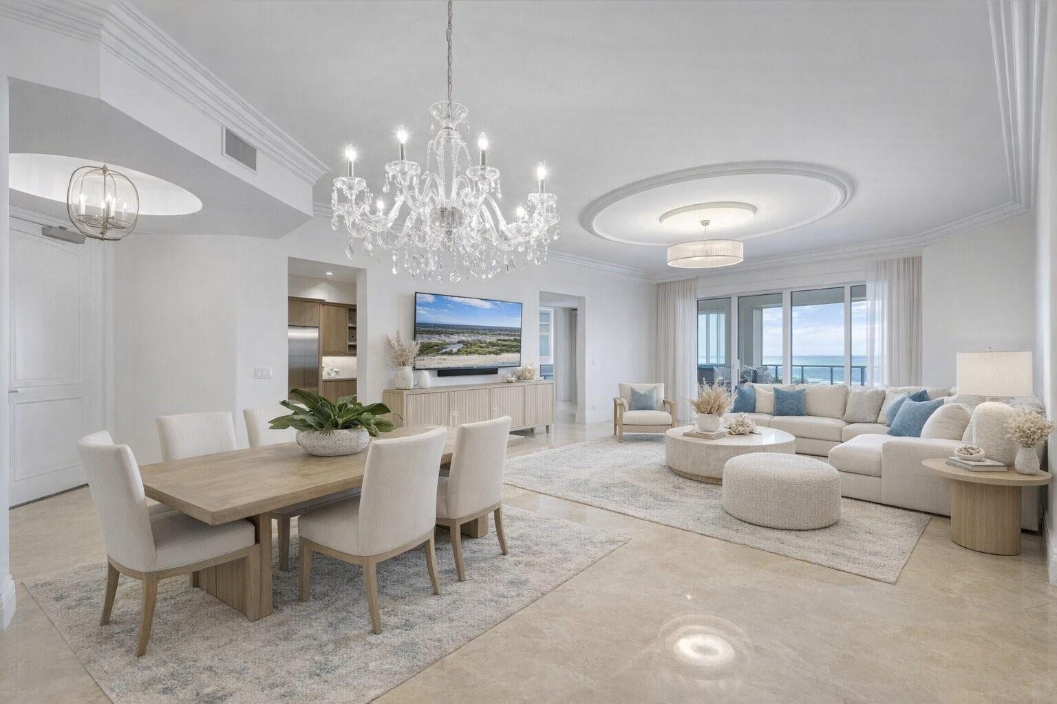 Virtually staged Coastal Modern Furnishings
