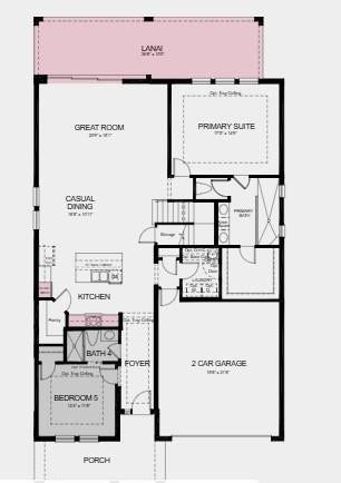 11833 SW Macelli Way, Port St Lucie, FL 34987 First Floor - Additional Highlights Include: Bedroom 5 with bath 4 in place of flex/half bath, shower in place of tub at bath 4, pocket sliding glass door at great room, gourmet kitchen, 8' interior doors, and covered extended lanai.