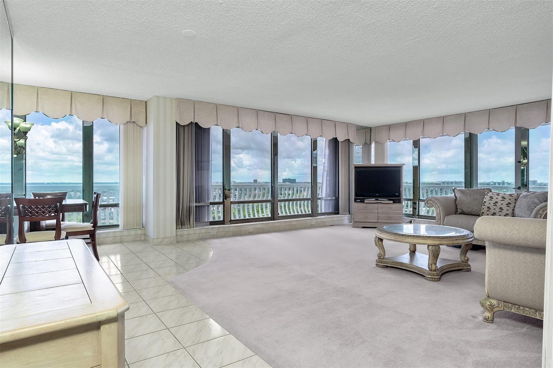 Living Room & Dining Room with Floor to ceiling windows - NW views