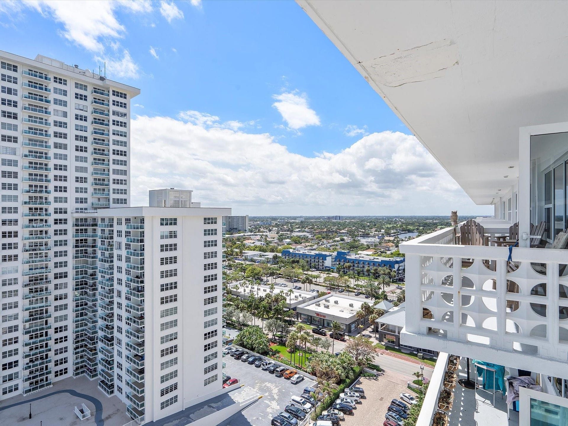4010 Galt Ocean Drive, #1707-08, Fort Lauderdale, FL 33308 City View From BR Balcony