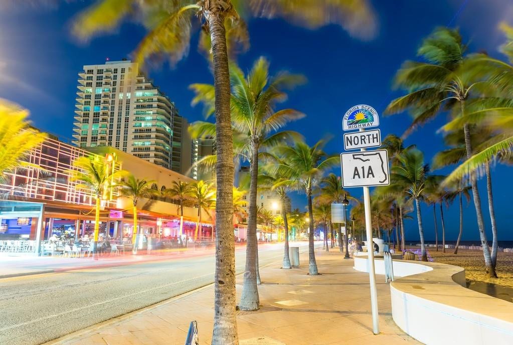 1151 N Fort Lauderdale Beach Boulevard, #1c, Fort Lauderdale, Fort Lauderdale, FL 33304 Fort Lauderdale boardwalk at night