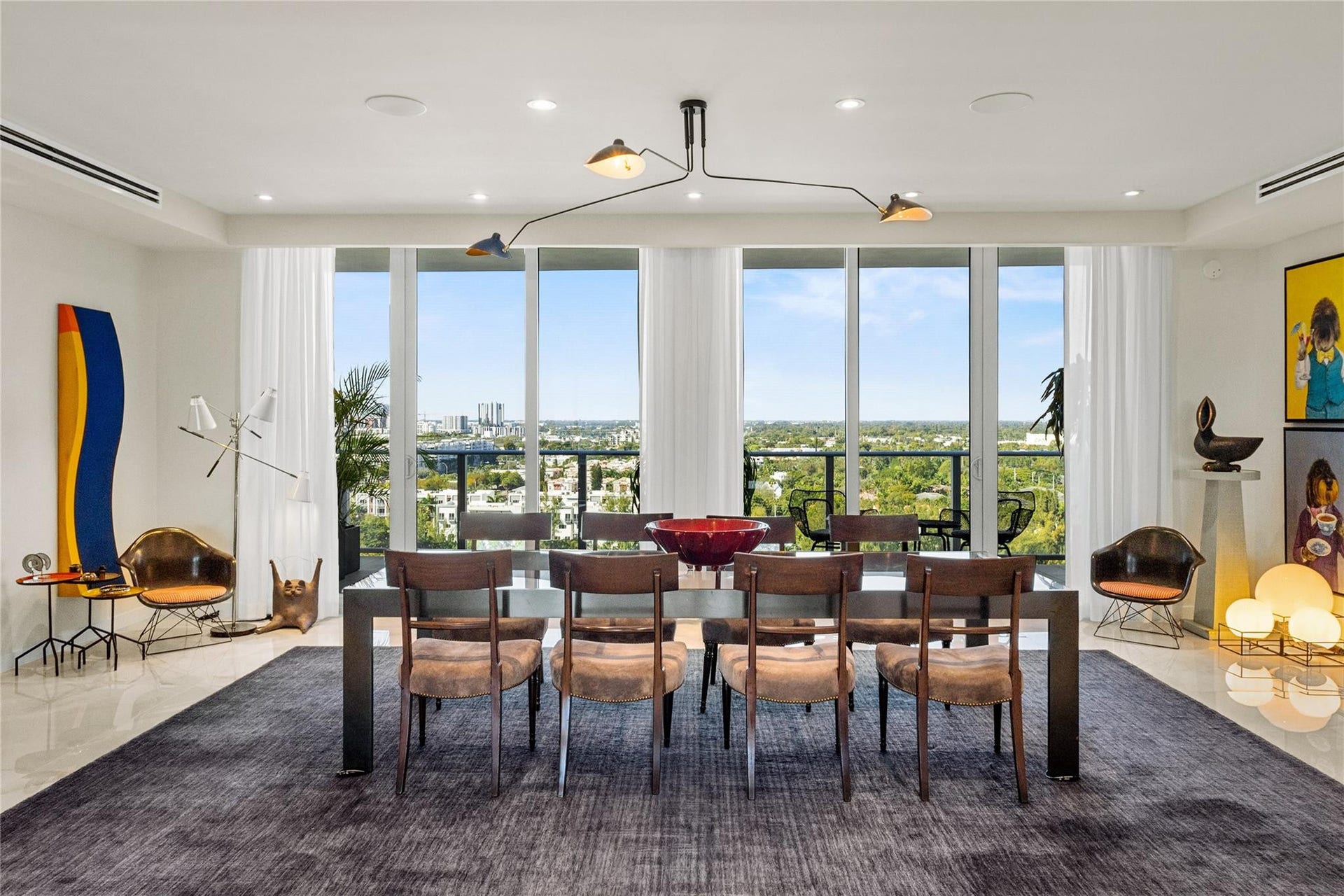 1180 N Federal Highway, #Ph-1606, Fort Lauderdale, FL 33304 Formal Dining Room with Downtown City Views