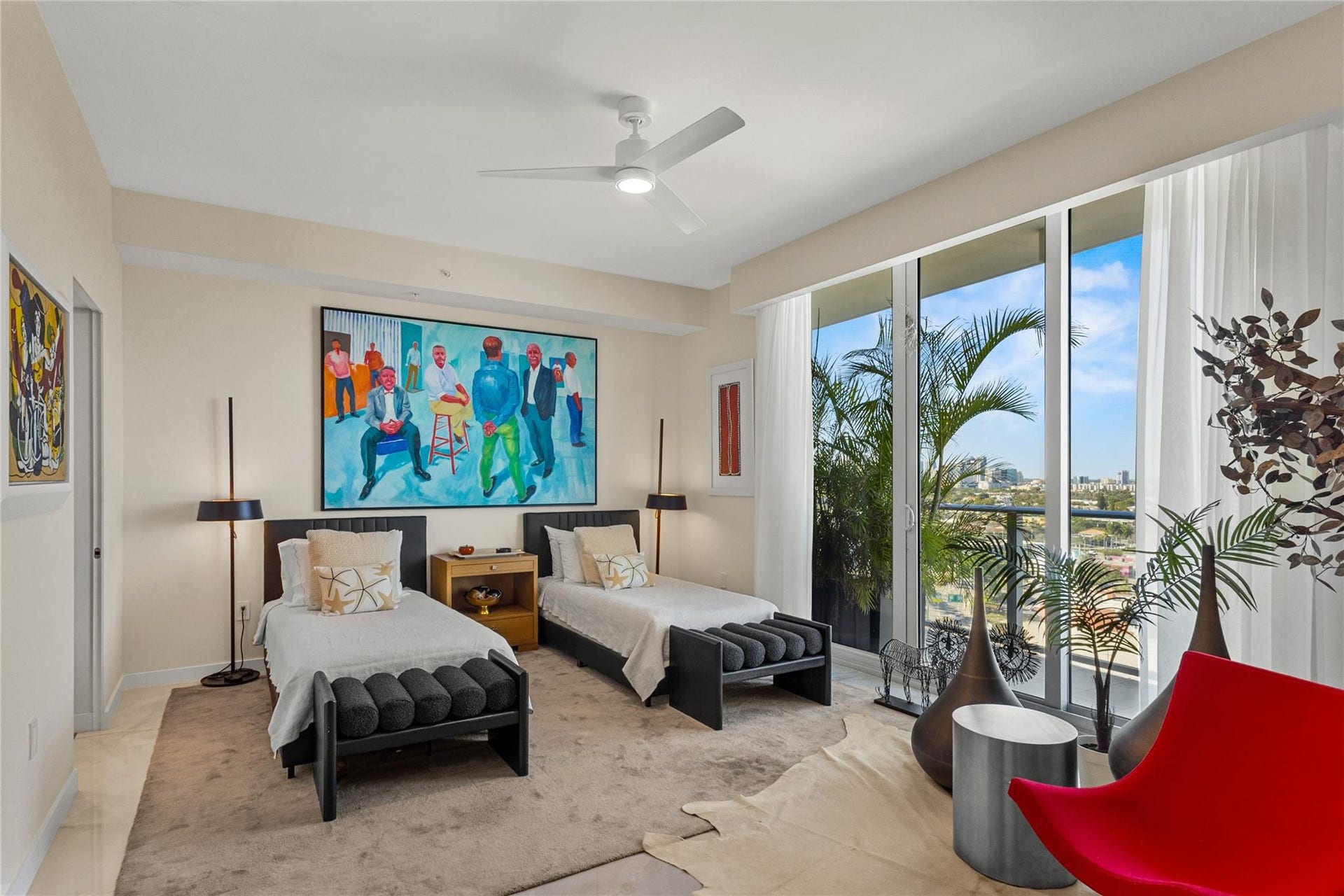 1180 N Federal Highway, #Ph-1606, Fort Lauderdale, FL 33304 Ensuite Bedroom #3 w/ city views