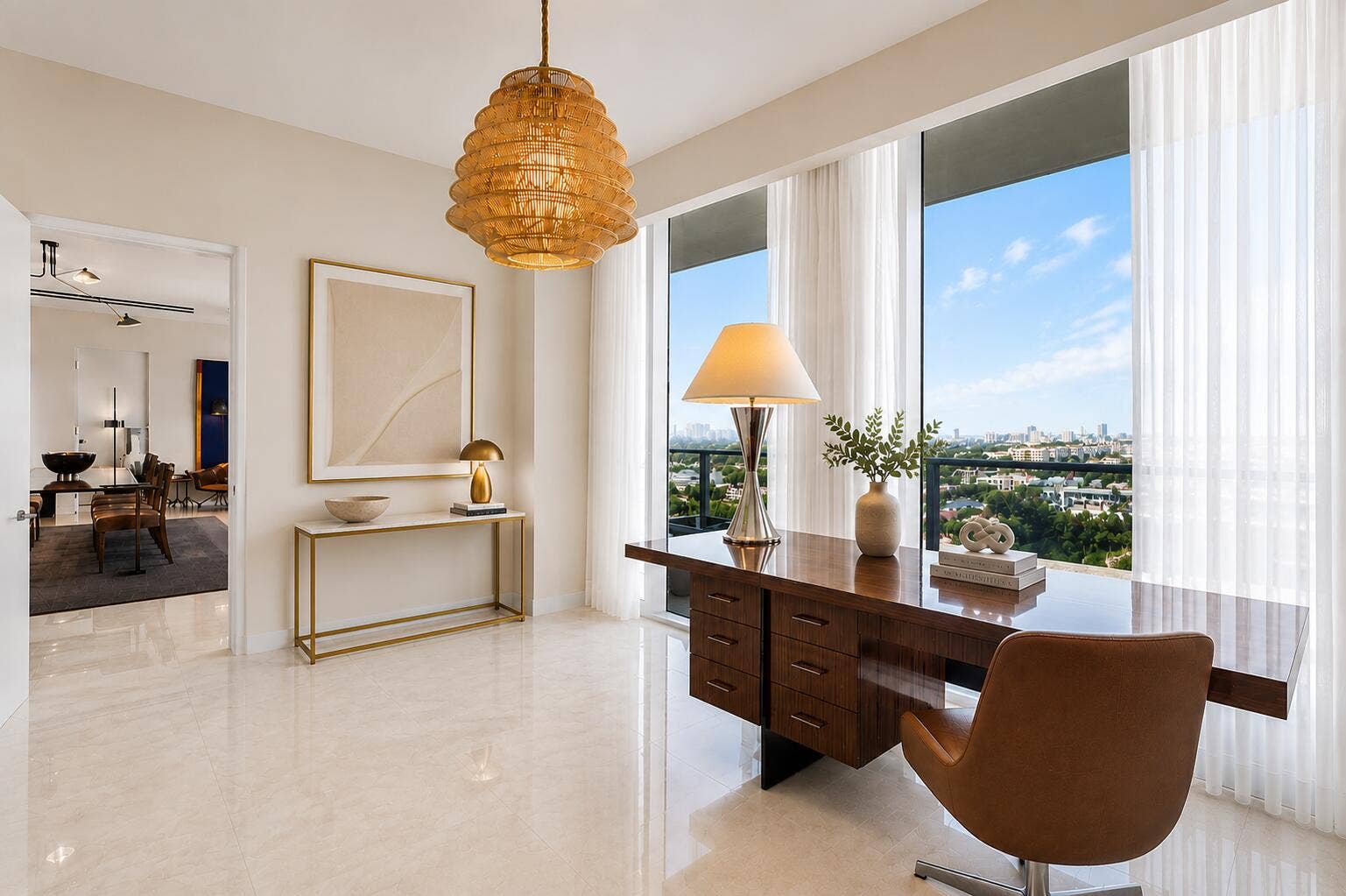 1180 N Federal Highway, #Ph-1606, Fort Lauderdale, FL 33304 Virtually Enhanced Office with Downtown City View