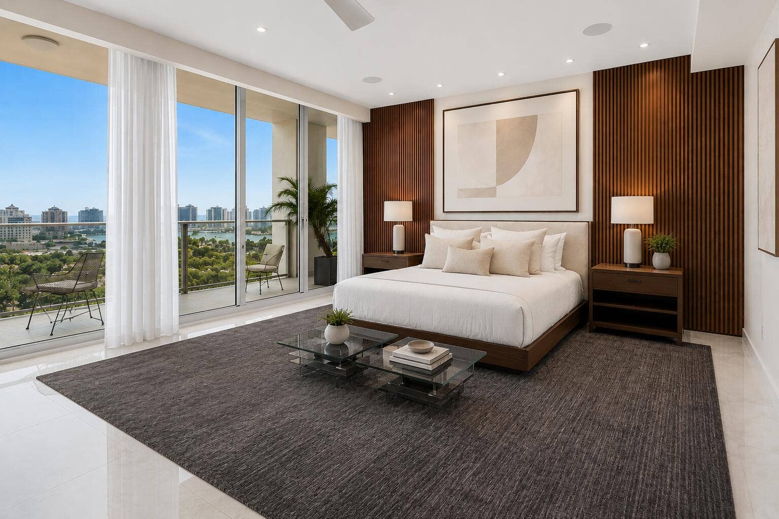 1180 N Federal Highway, #Ph-1606, Fort Lauderdale, FL 33304 Primary Bedroom with River & Ocean Views
