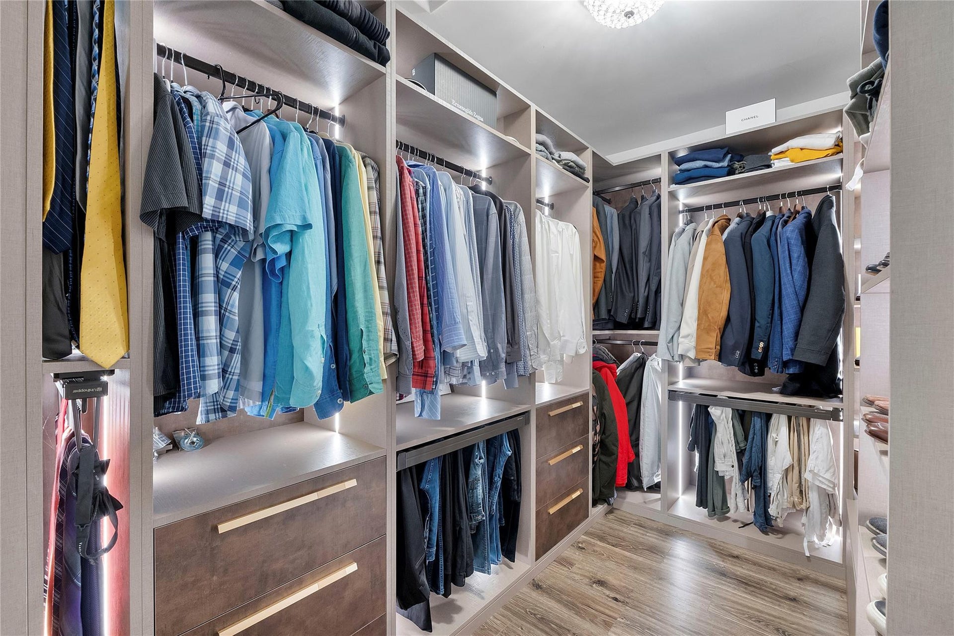 5351 Godfrey Road, Parkland, FL 33067 Separate spacious custom designer closets with lighting for him,, lots of storage space for winter clothes