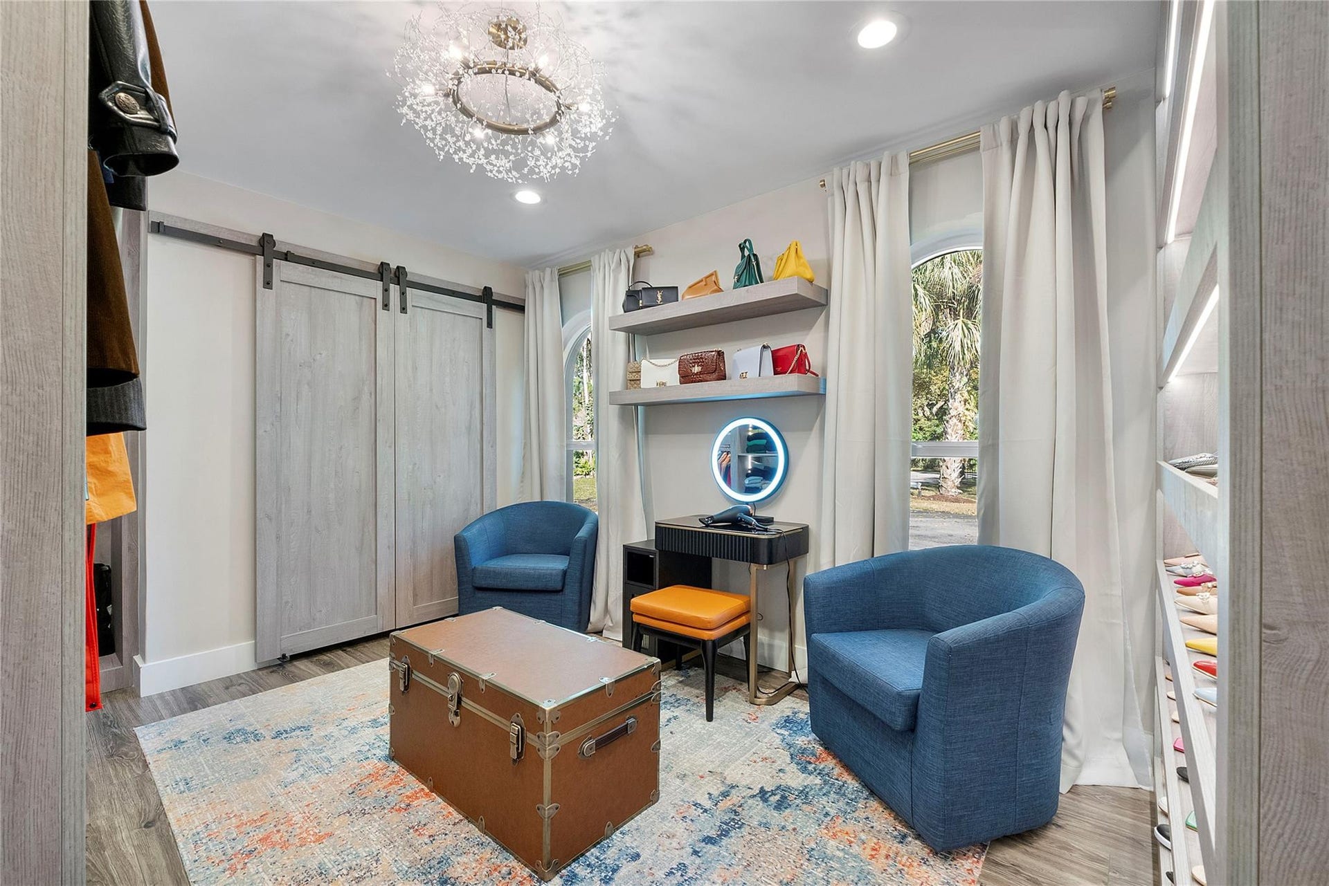 5351 Godfrey Road, Parkland, FL 33067 This elegant designer bedroom has Italian designer custom closets for fashion designer purses & shoes,